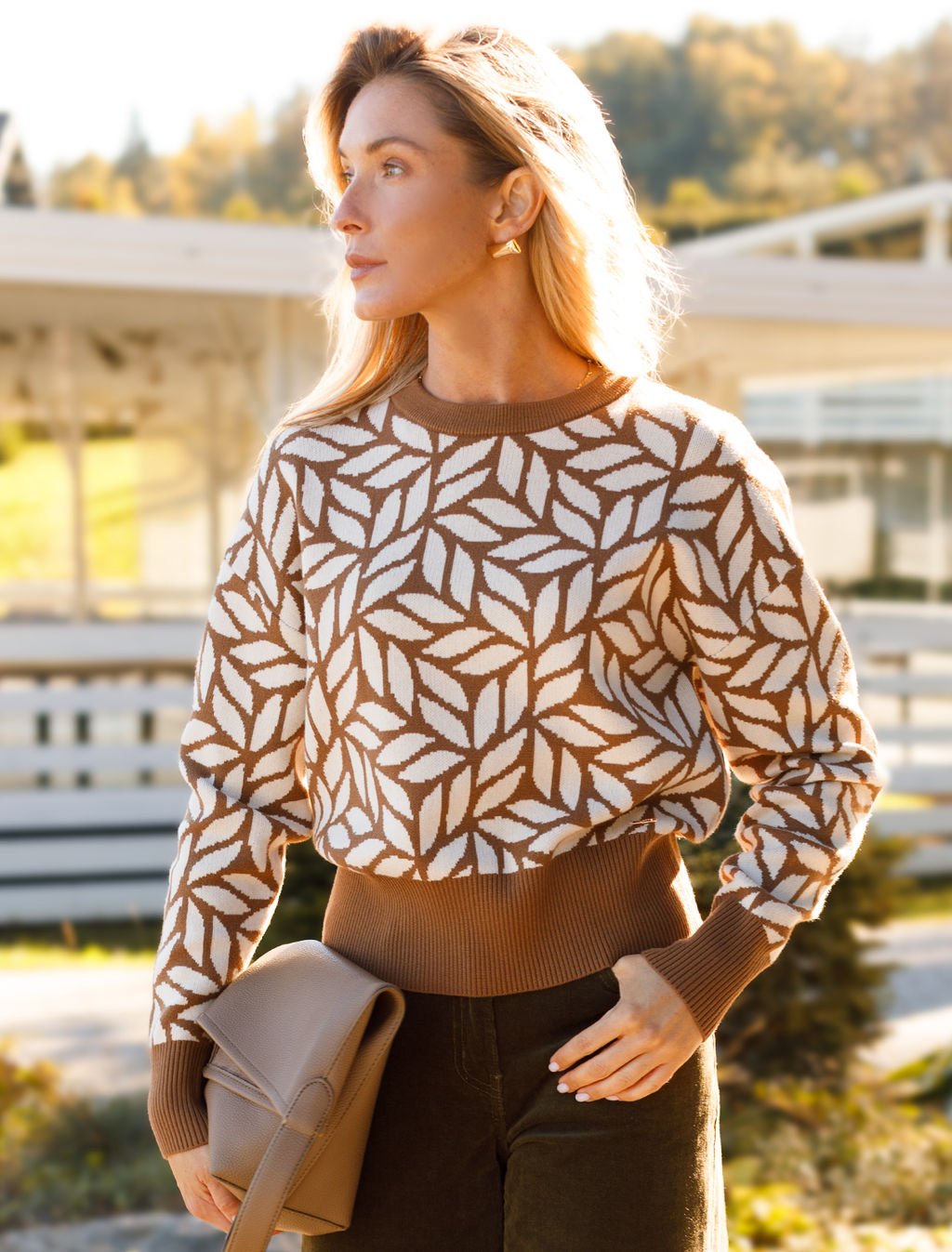 VILATTE / Джемпер двуслойной жаккардовой вязки с кашемиром