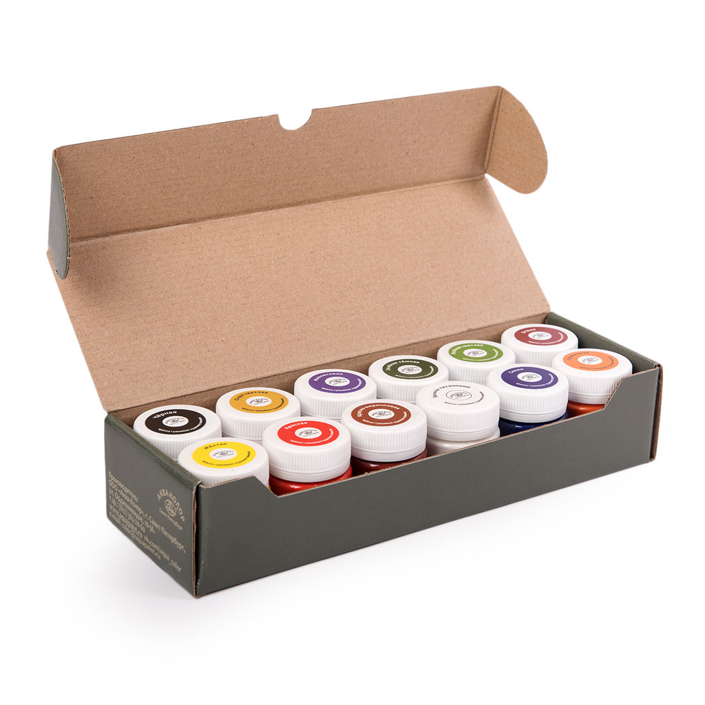 Краска гуашь Аква-колор Набор художественный Летний сад в картонной упаковке 12 цв. х 40 мл К2421