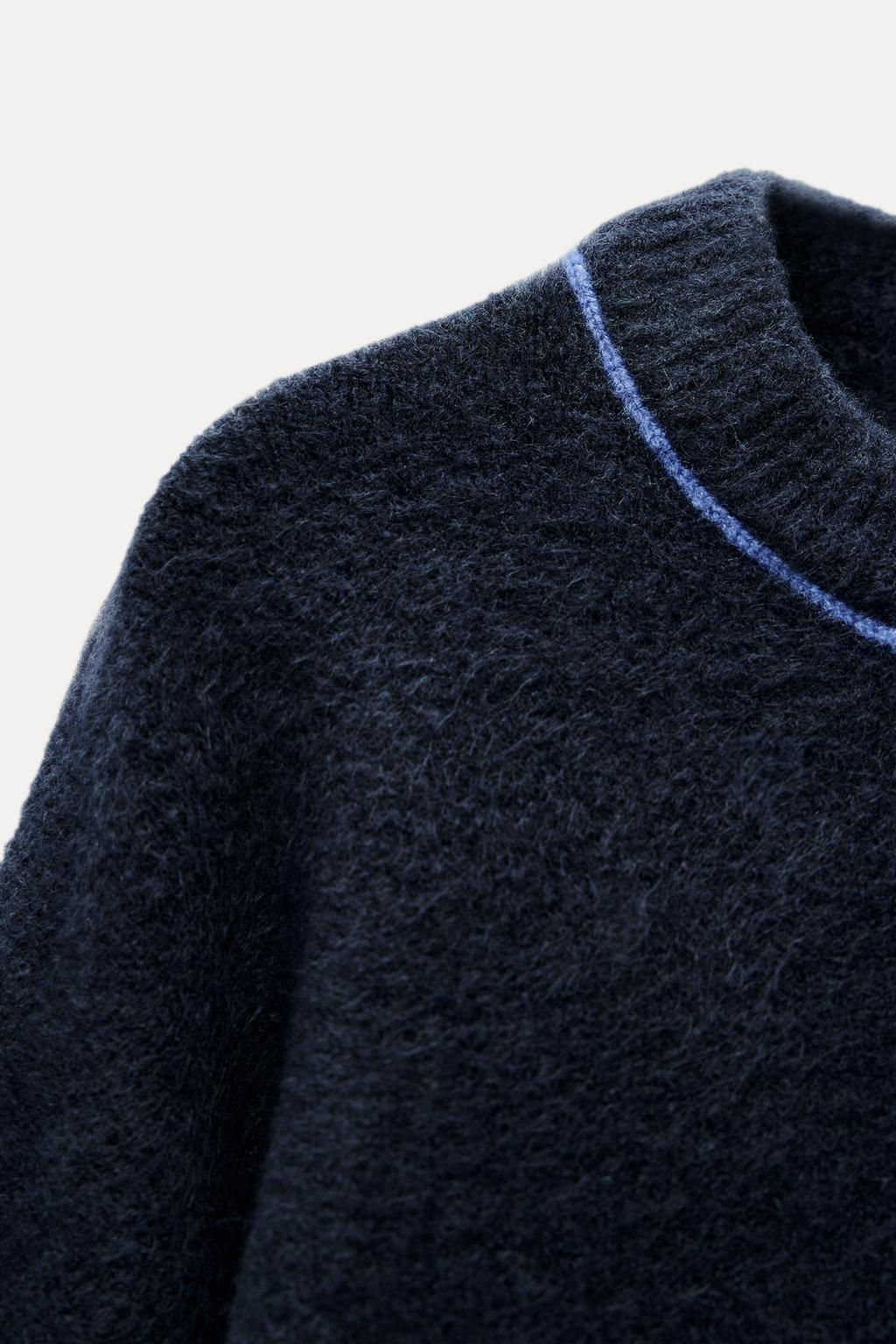 KNIT SWEATER WITH CONTRAST TRIMS - Zara фото 6