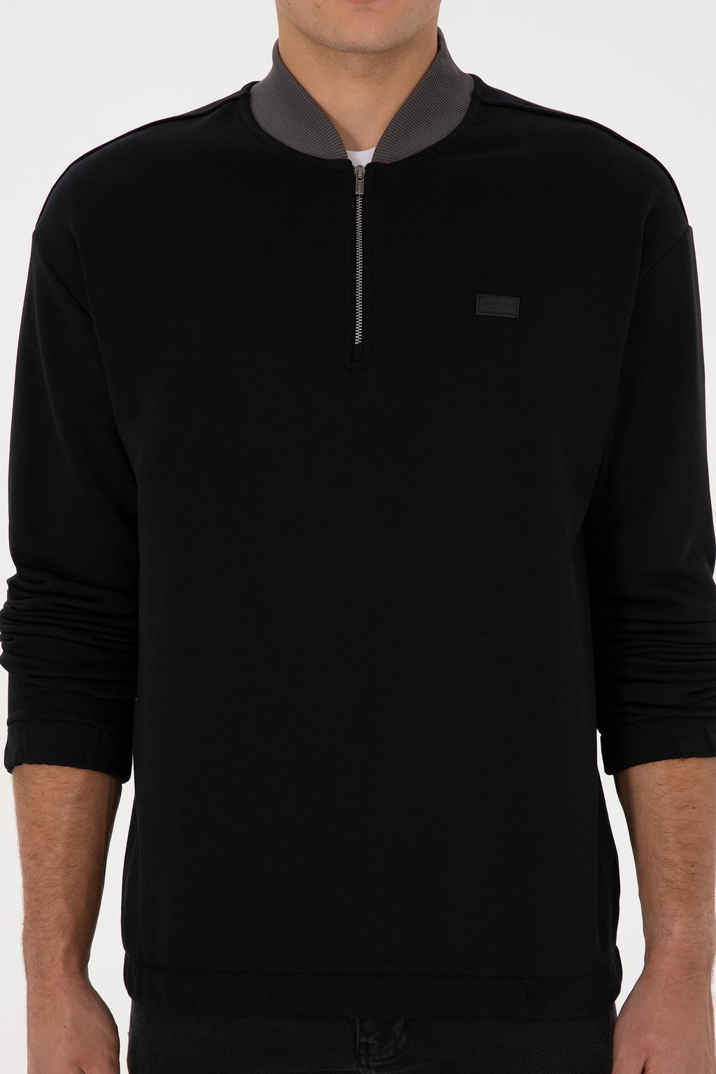 Erkek Comfort Fit Yar_m Fermuarl_ Siyah Sweatshirt - U.s. polo assn фото 6
