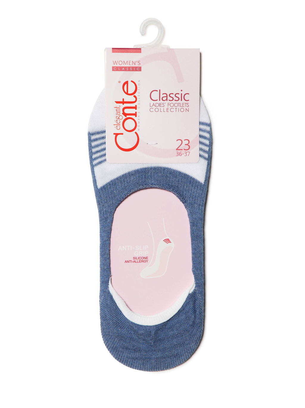 Цена за 2 пары. Носки Короткие CONTE Хлопковые подследники CLASSIC джинс - Conte elegant фото 3