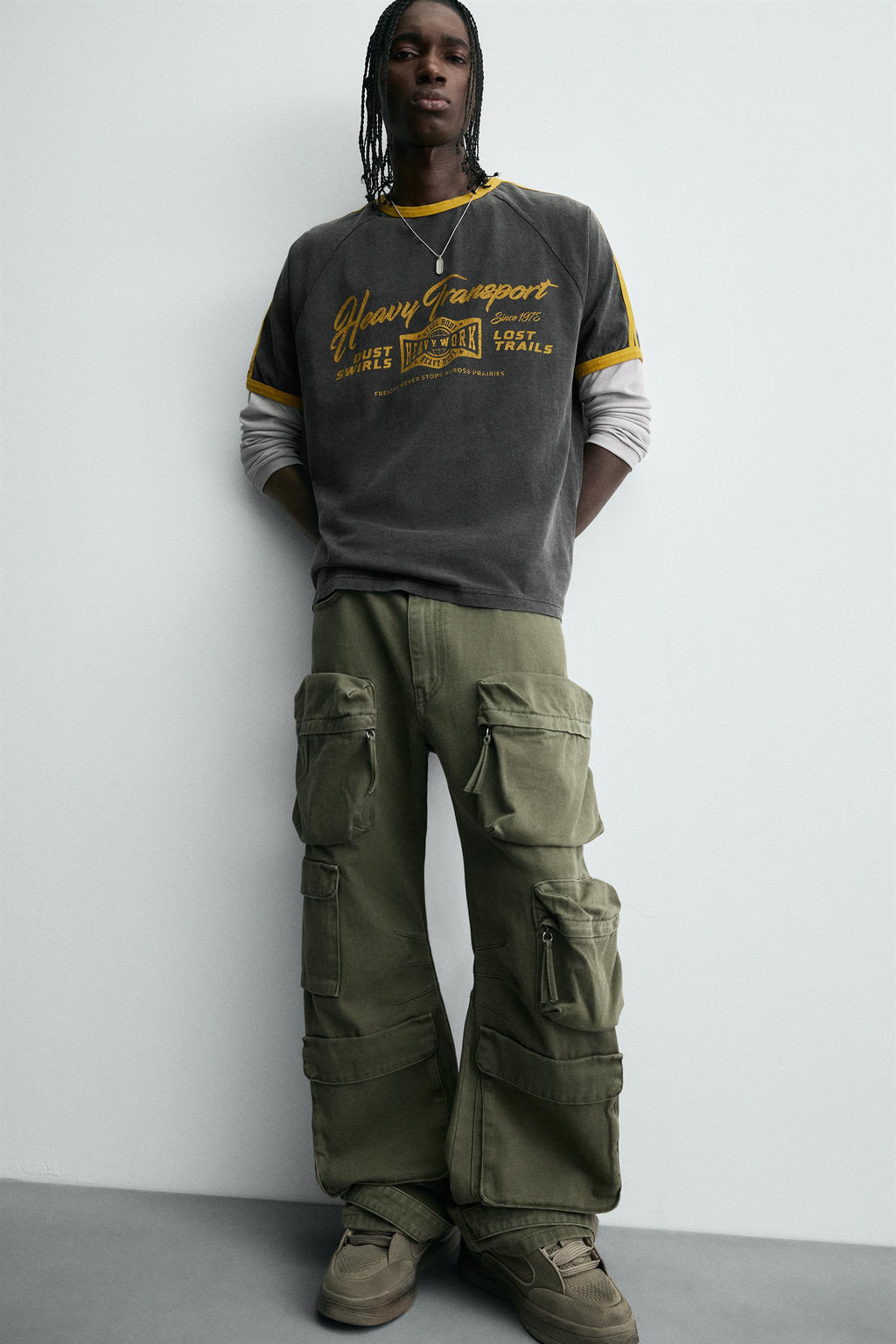 CONTRAST TEXT RIB T-SHIRT - Zara фото 6