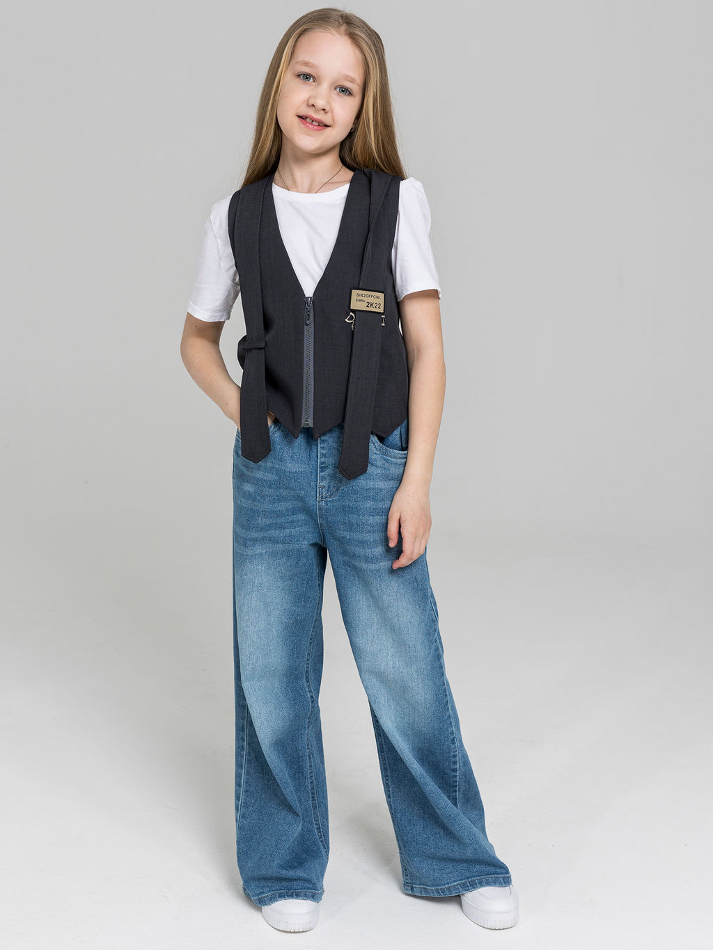 Джинсы-трубы для девочек - СИНЯЯ МОДА фото 4