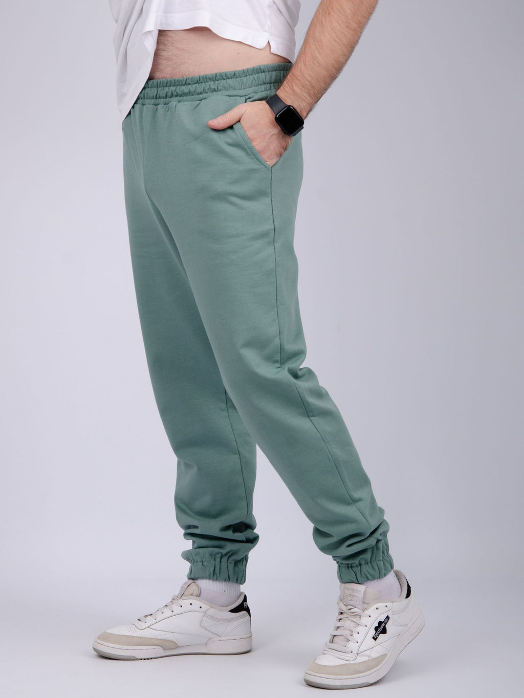 Брюки БМ-12 полынь, футер 3-х нитка - Малина фото 3