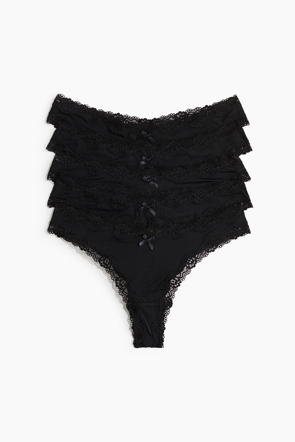 Pack de 5 bragas Brazilian de microfibra y encaje - H&m фото 4