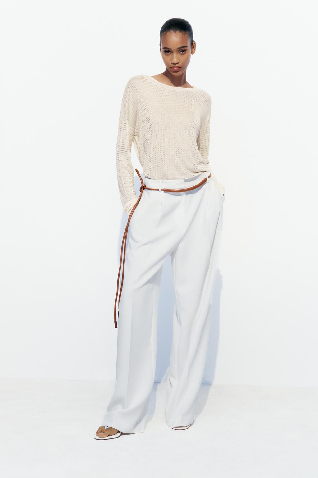 FINE KNIT TOP WITH RHINESTONE DETAIL - Zara фото 24