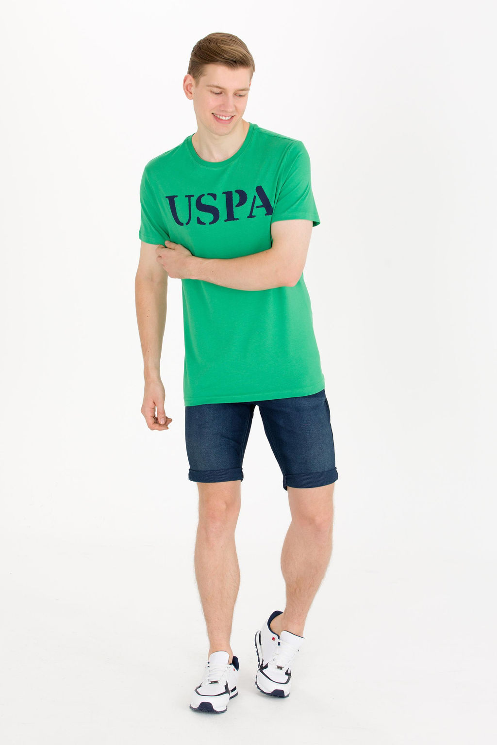 U. S. Polo Assn Мужская зеленая базовая футболка с круглым вырезом - U.s. polo assn фото 16
