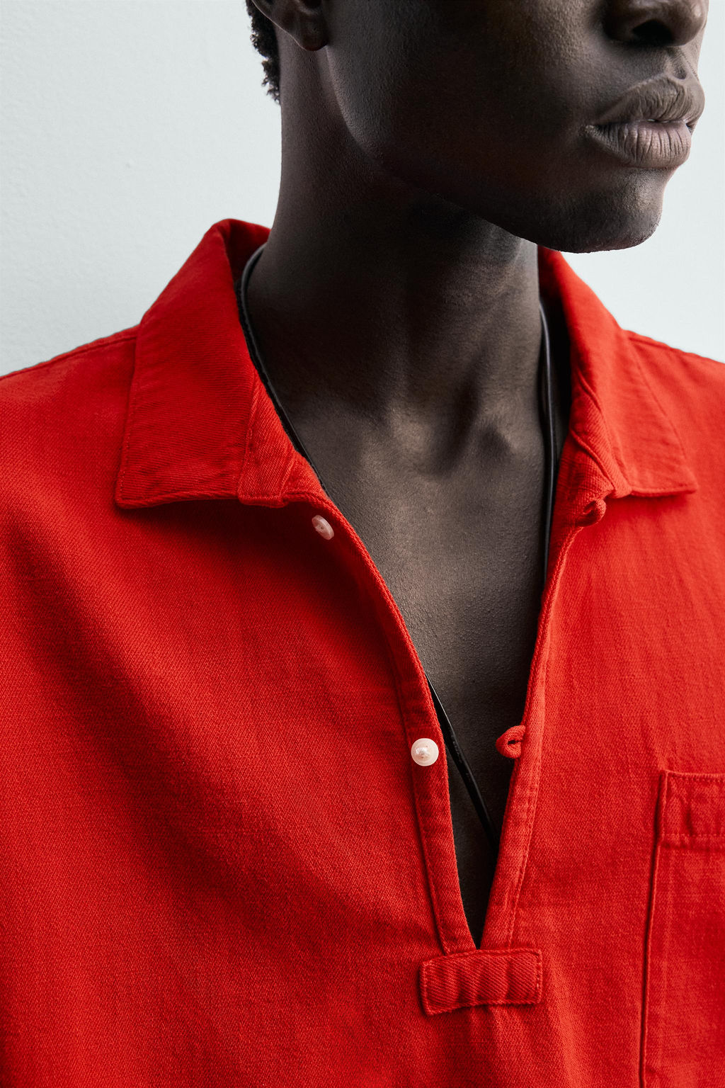 CAMISA POLO ALGOD?N - LINO / Rojo - Zara фото 7