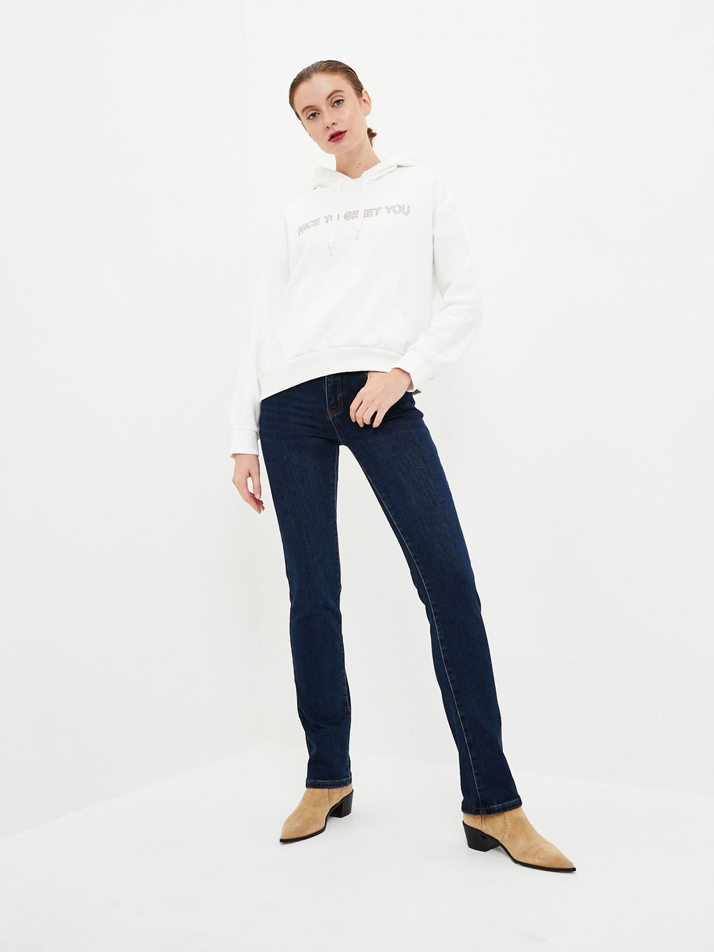 Утепленные женские джинсы широкого кроя с начесом - Mossmore фото 2