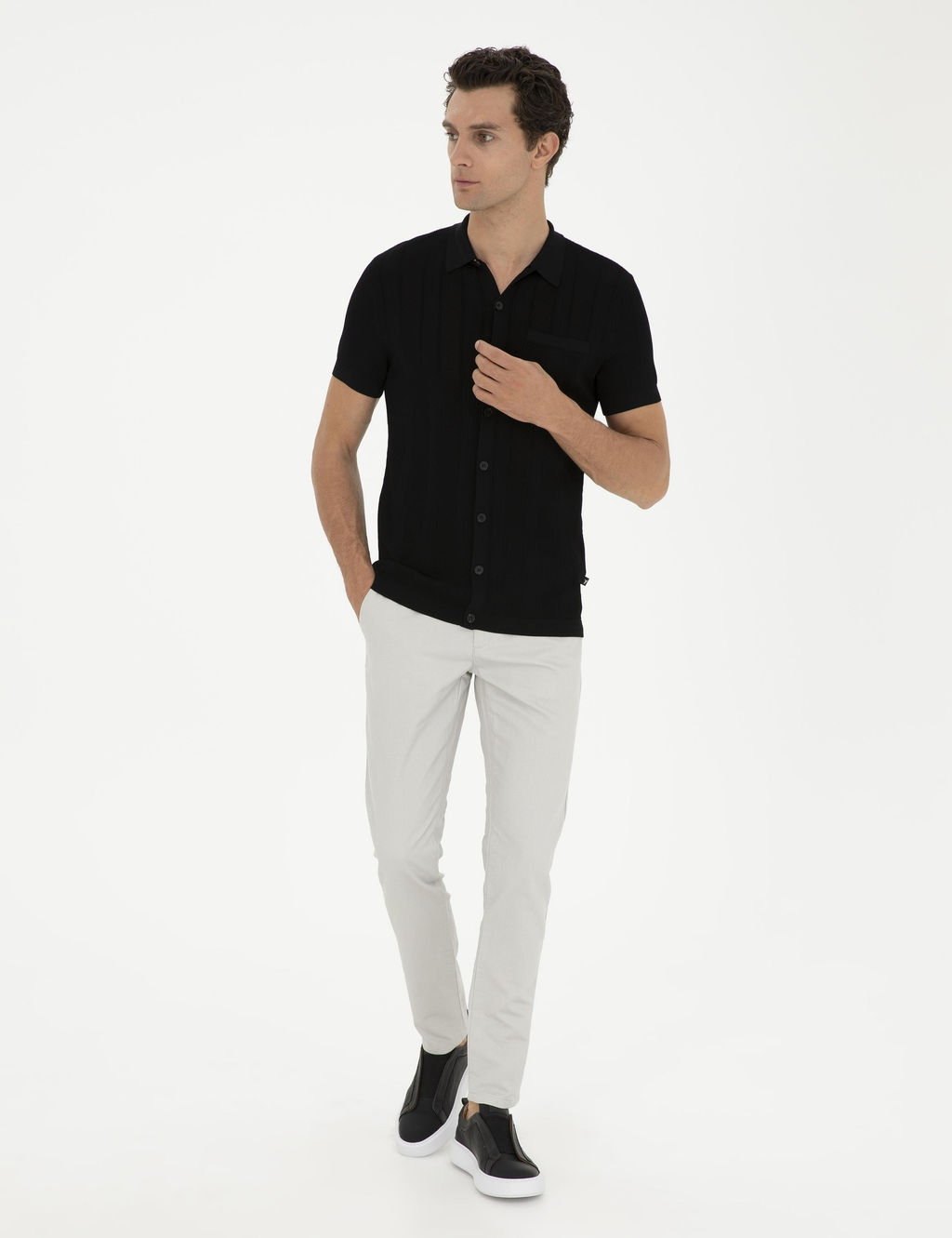 Брюки из плотной ткани узкого кроя Stone - Cacharel фото 3