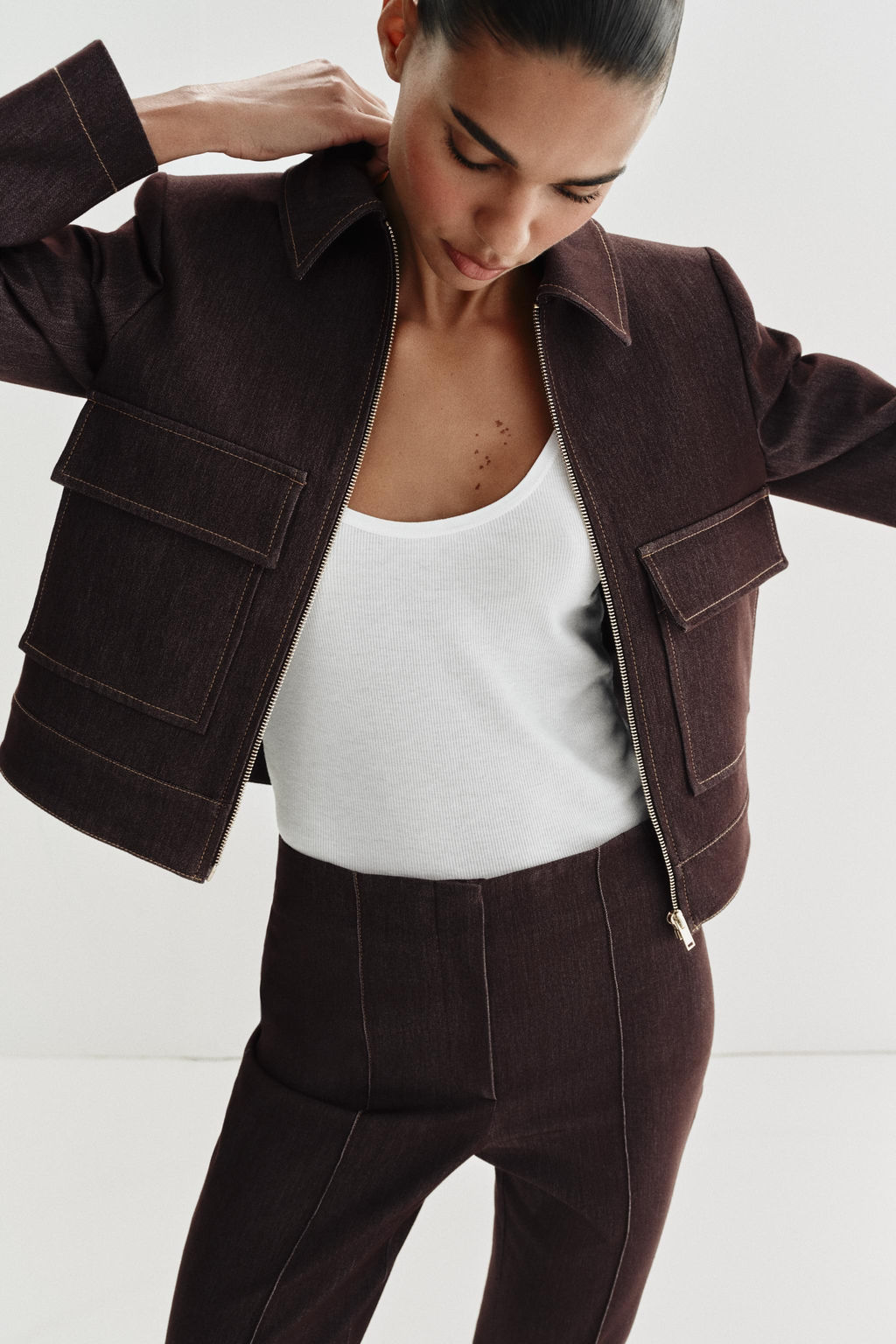 PANTAL?N FLARE / Marr?n - Zara фото 2