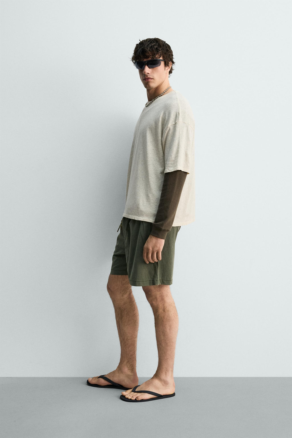 CAMISETA LAVADA ALGOD?N - LINO HAWAII / Blanco roto