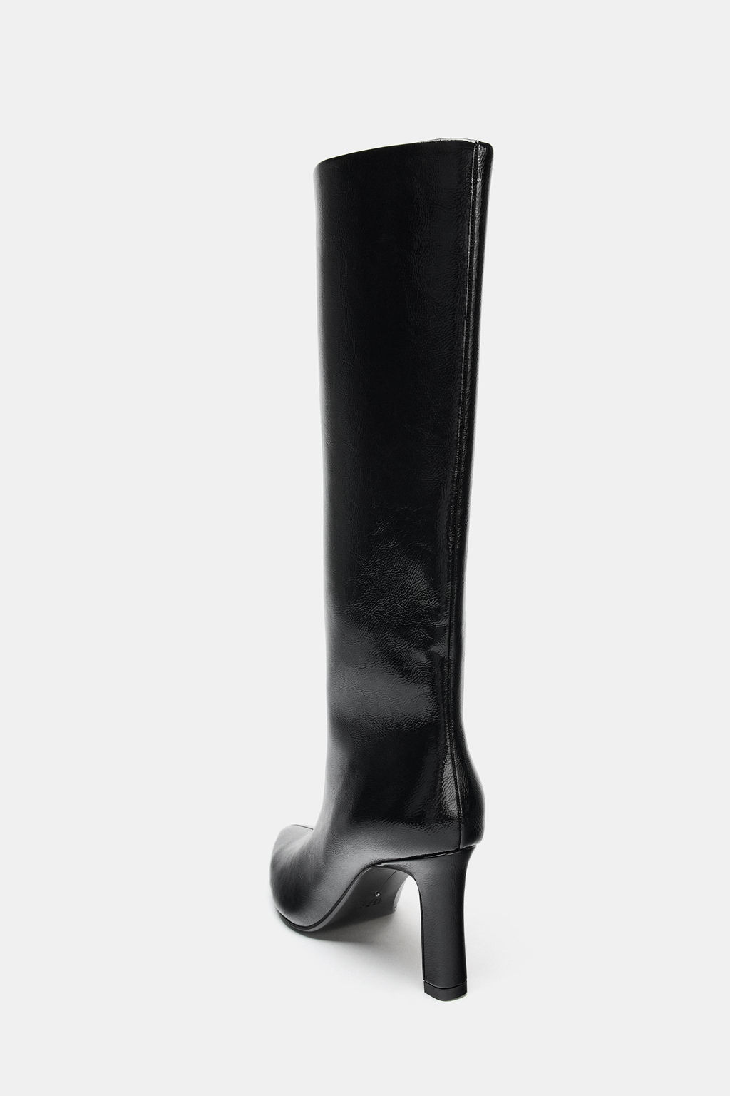 FAUX-PATENT WIDE-LEG BOOTS WITH BLOCK HEEL - Zara фото 5