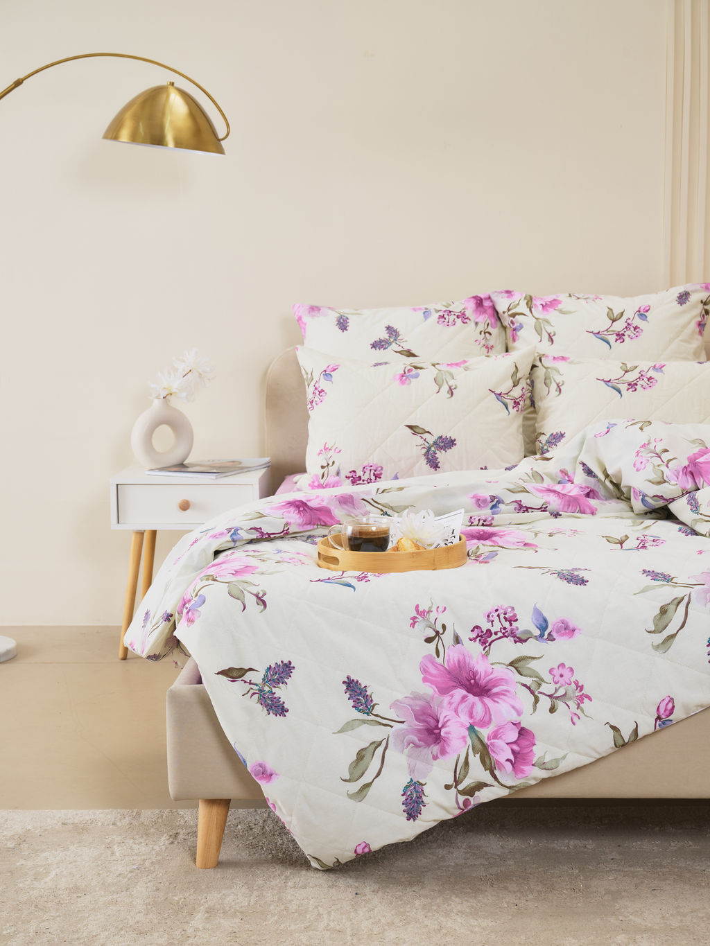 Постельное белье зима-лето из поплина с простыней на резинке - Джина Семейный с прост. на рез.180*200*25 (нав.70x70)