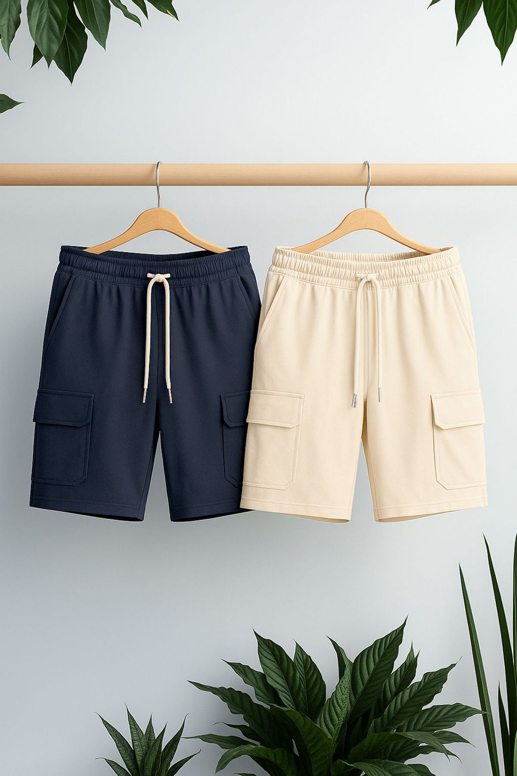 Lacivert-Tas 2li Paket Regular/Normal Kesim Kargo Cepli Kordonlu Lastik Bel Sort