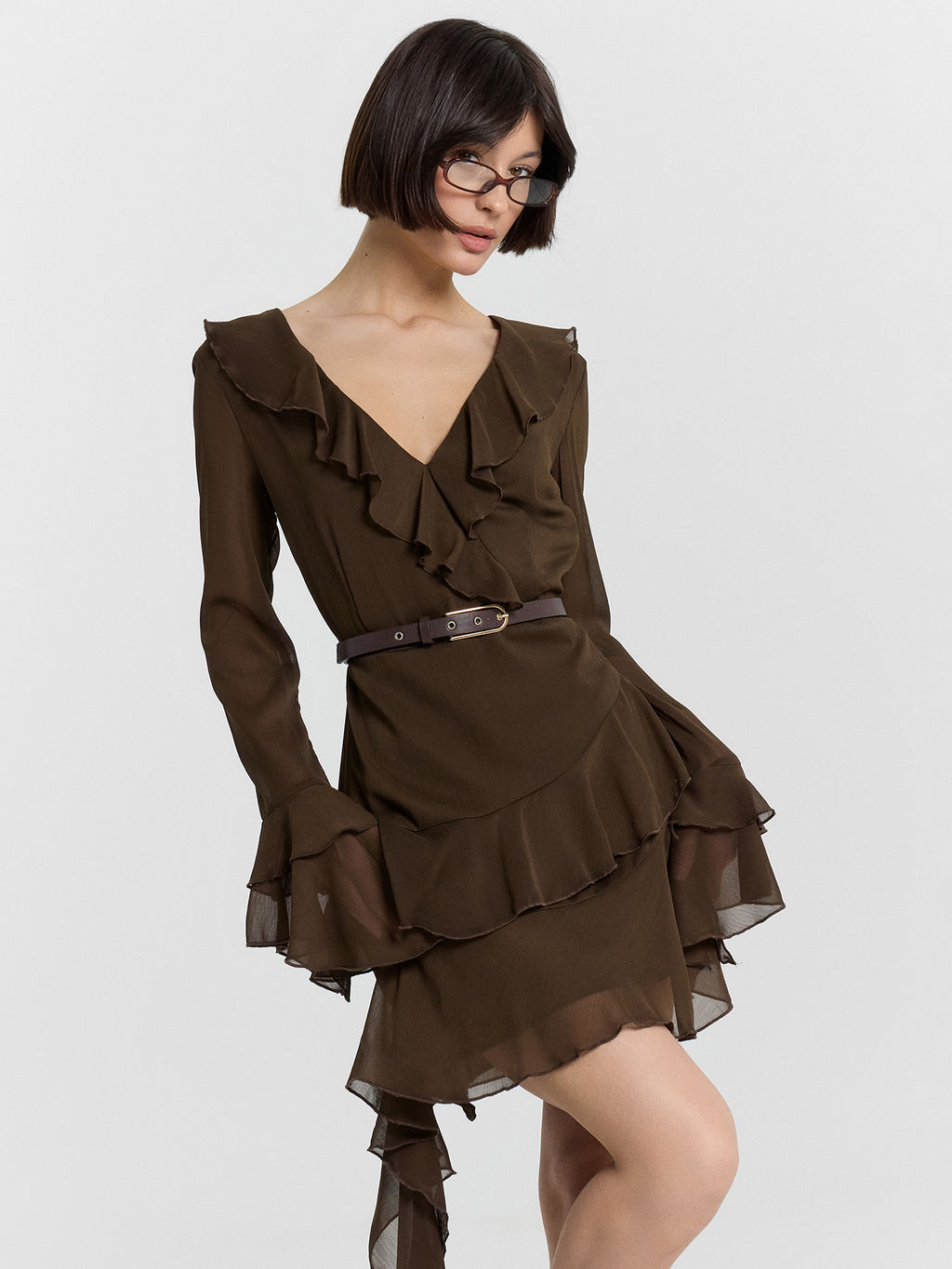 Платье женское коричневое - Mark formelle фото 7