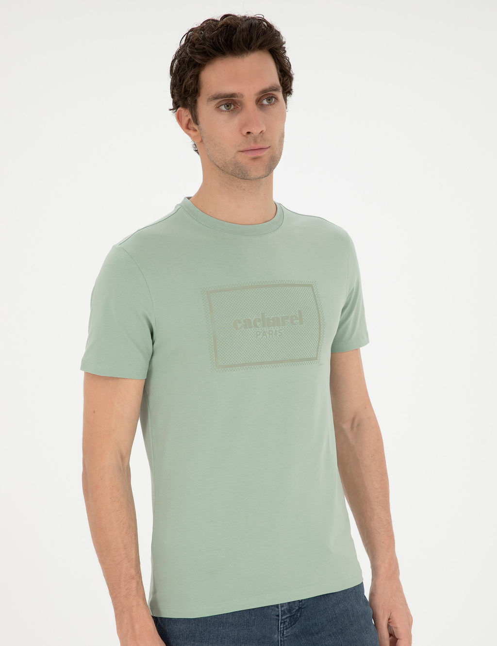 Haki Slim Fit Bisiklet Yaka T-shirt