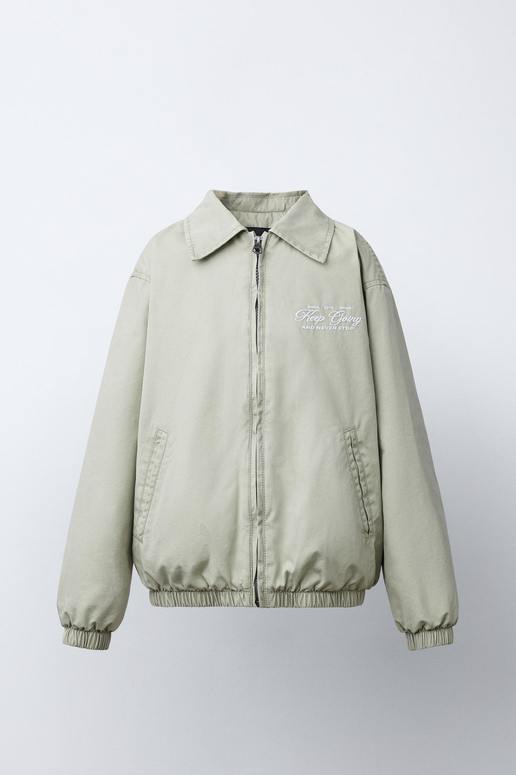 EMBROIDERED TEXT BOMBER JACKET - Zara фото 2