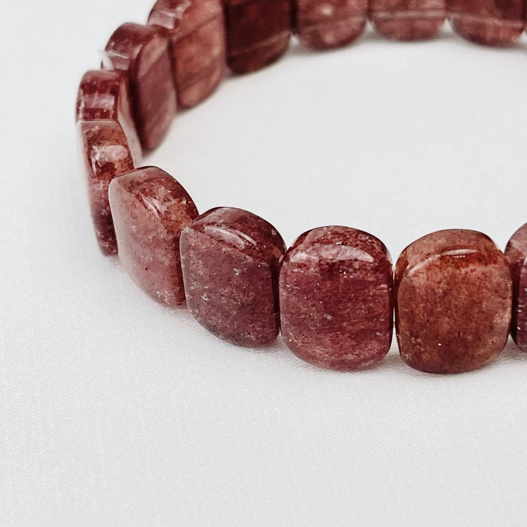 Браслет из Клубничного кварца 20 см - Радуга самоцветов фото 2