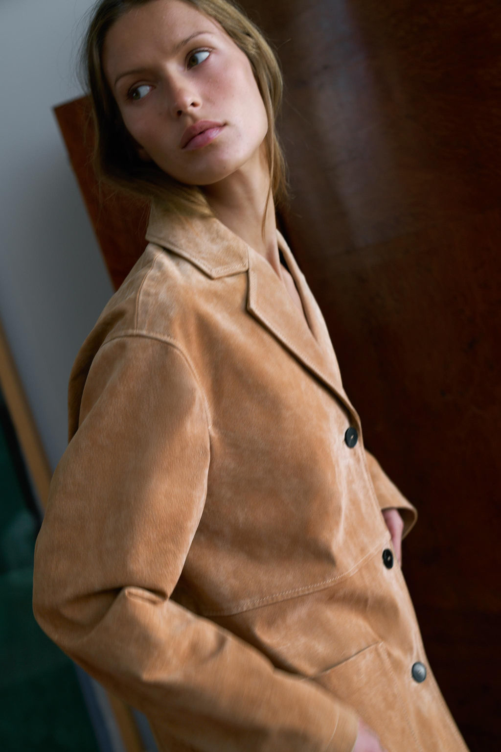 CHAQUETA 100% PIEL ANTE / Tostado - Zara фото 18