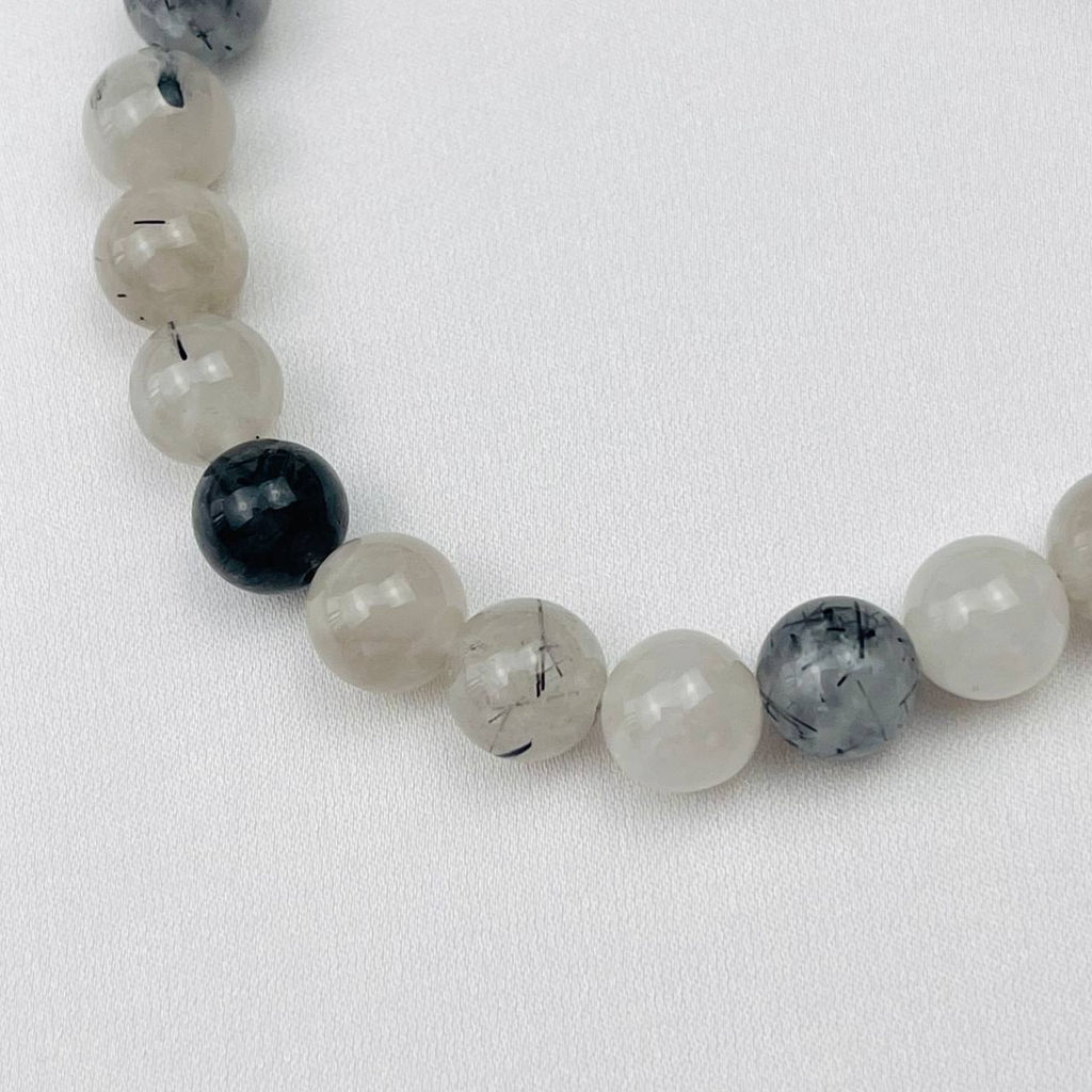 Браслет из Кварца с включением Турмалина 19 см