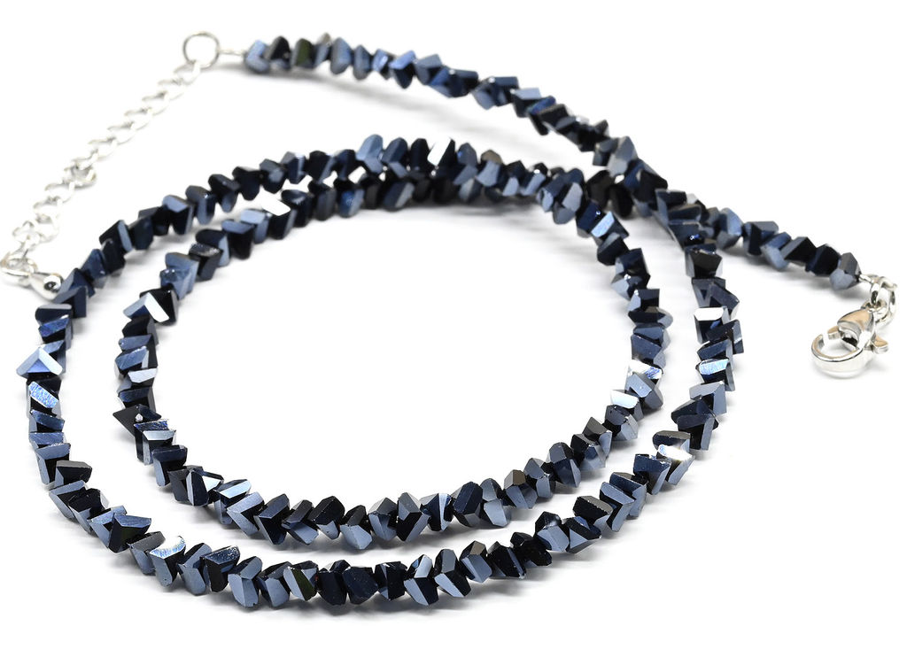 Чокер на шею женский из циркона огранка 4мм цв.зеленый хамелеон, 38см - Радуга камня фото 6