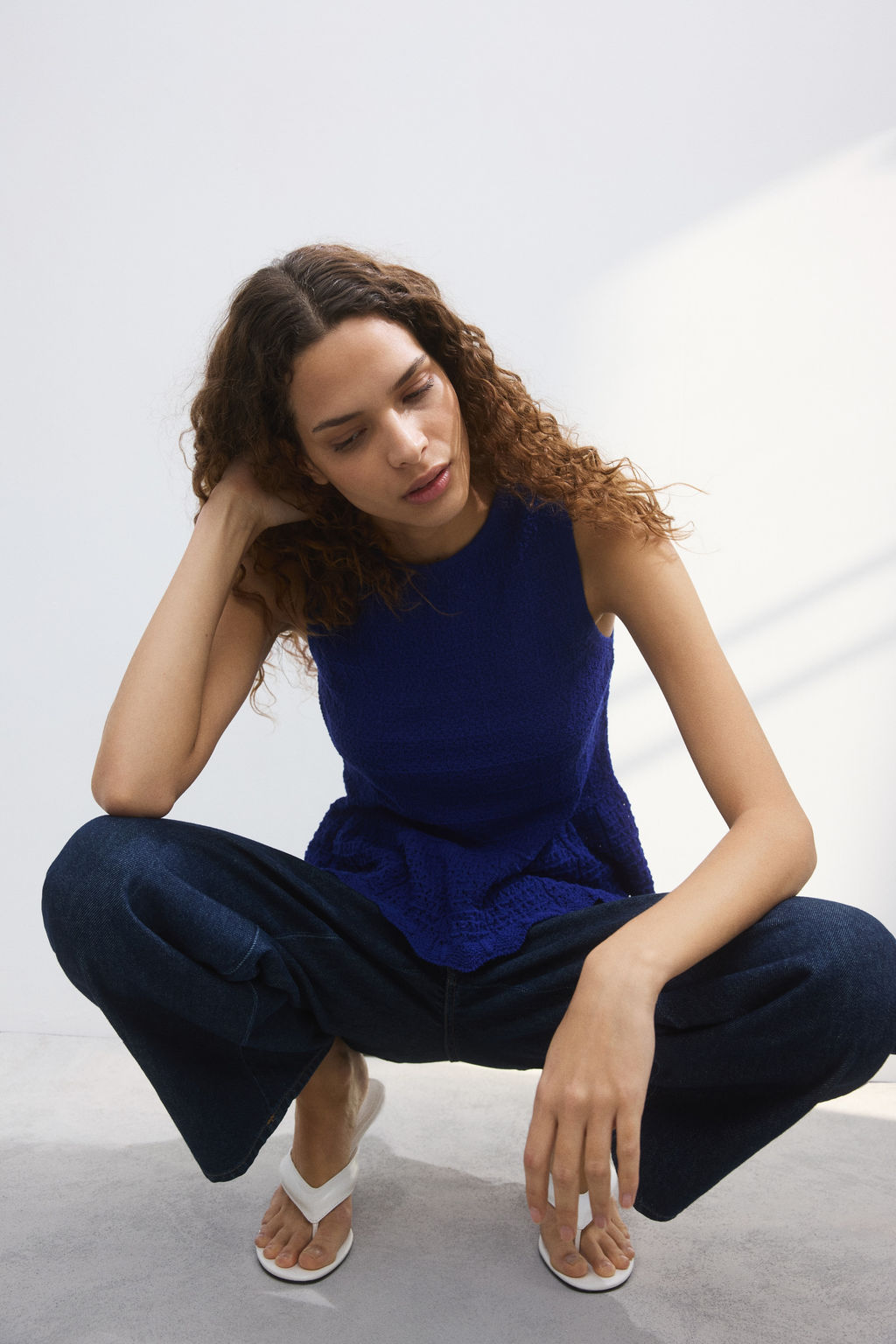 Top en punto pointelle con peplum - H&m фото 7