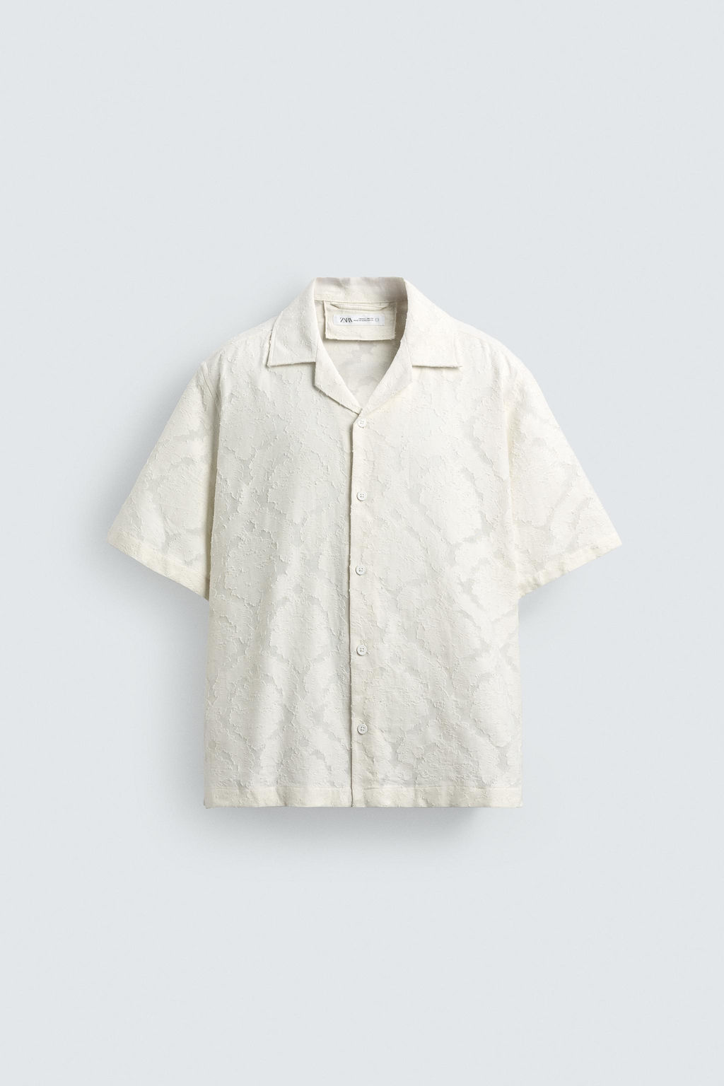 CAMISA RELAXED FIT JACQUARD TEXTURA / Blanco roto