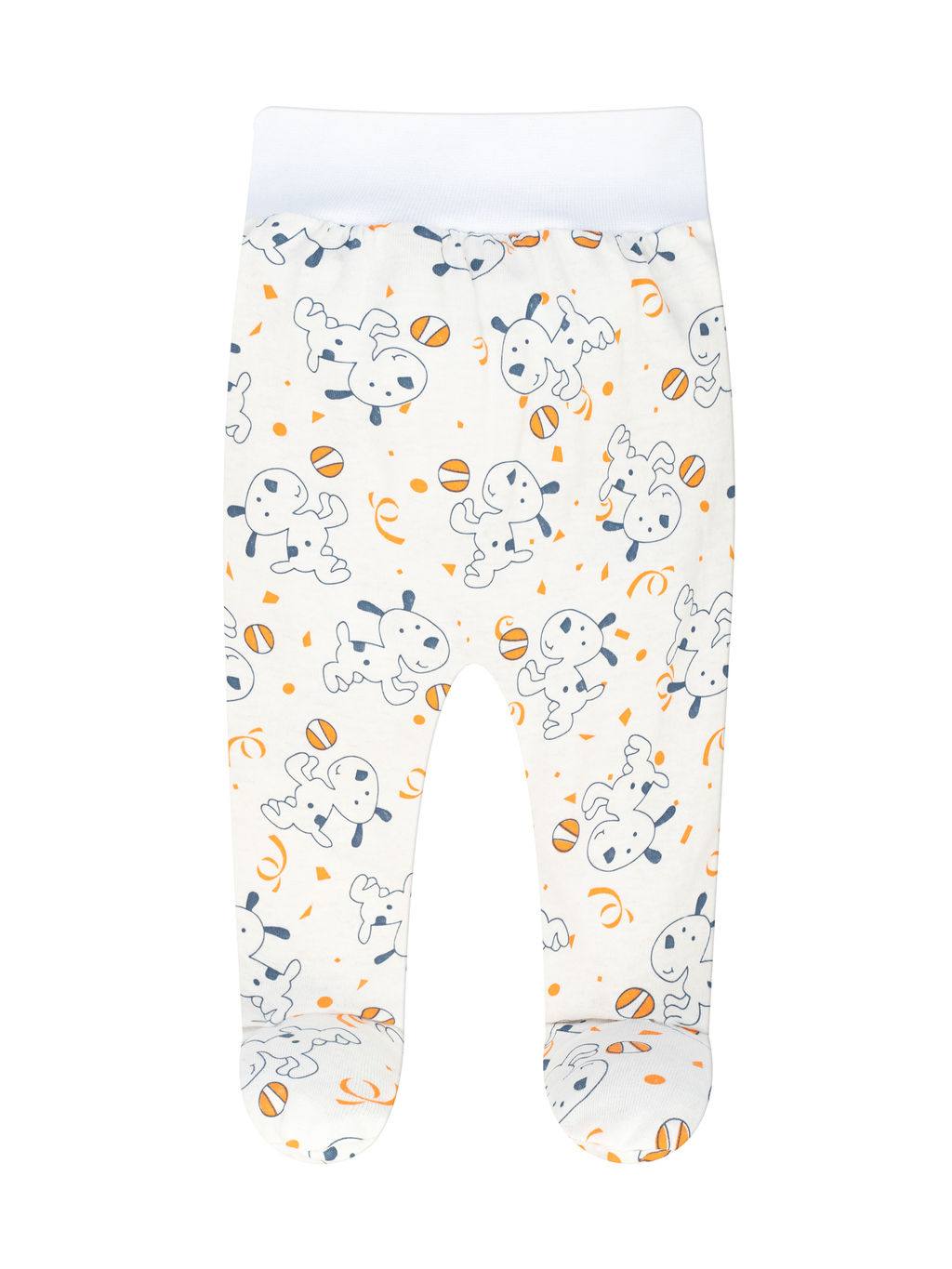 Ползунки короткие молочные принт щенок