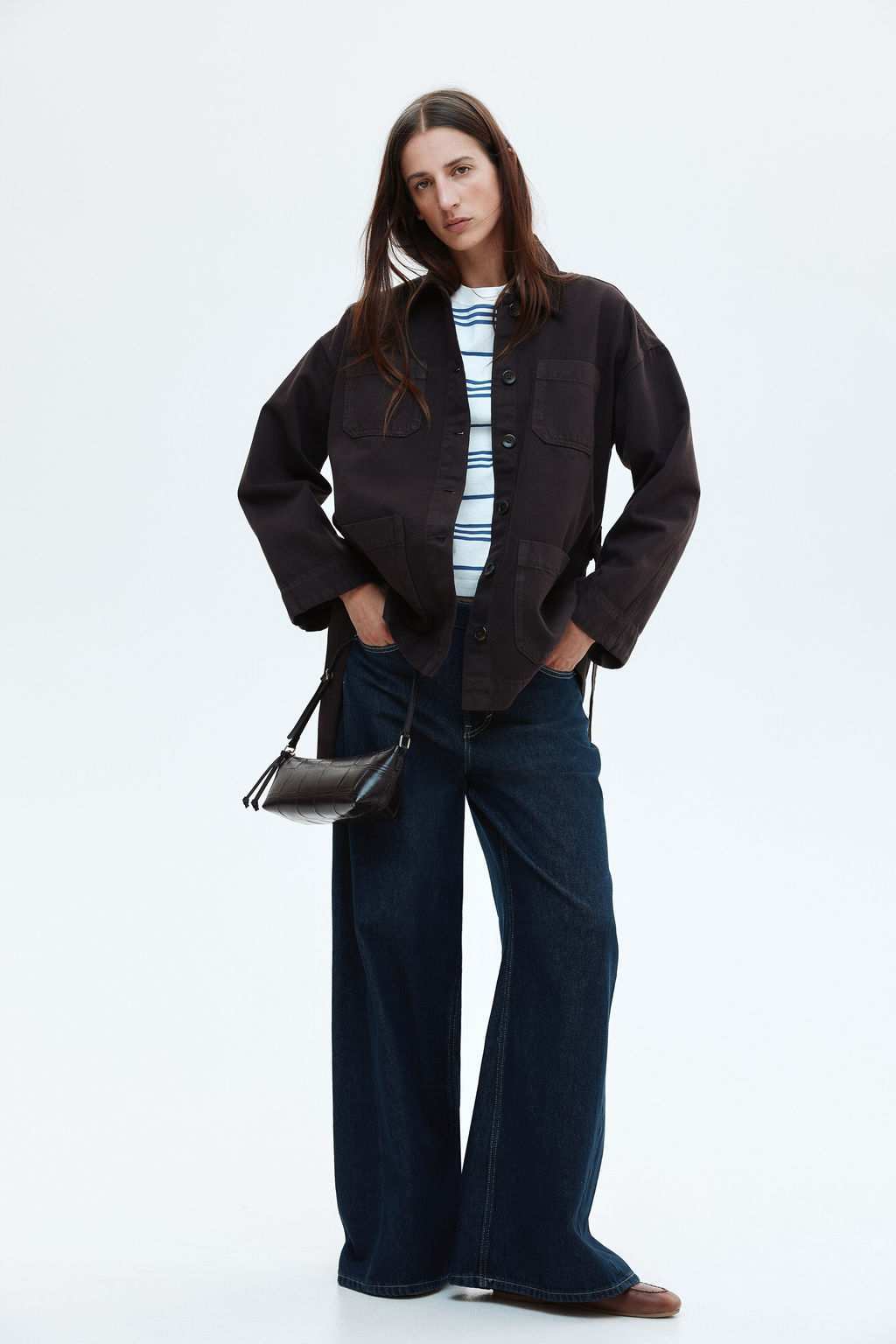 Chaqueta denim con cintur?n de anudar - H&m фото 5