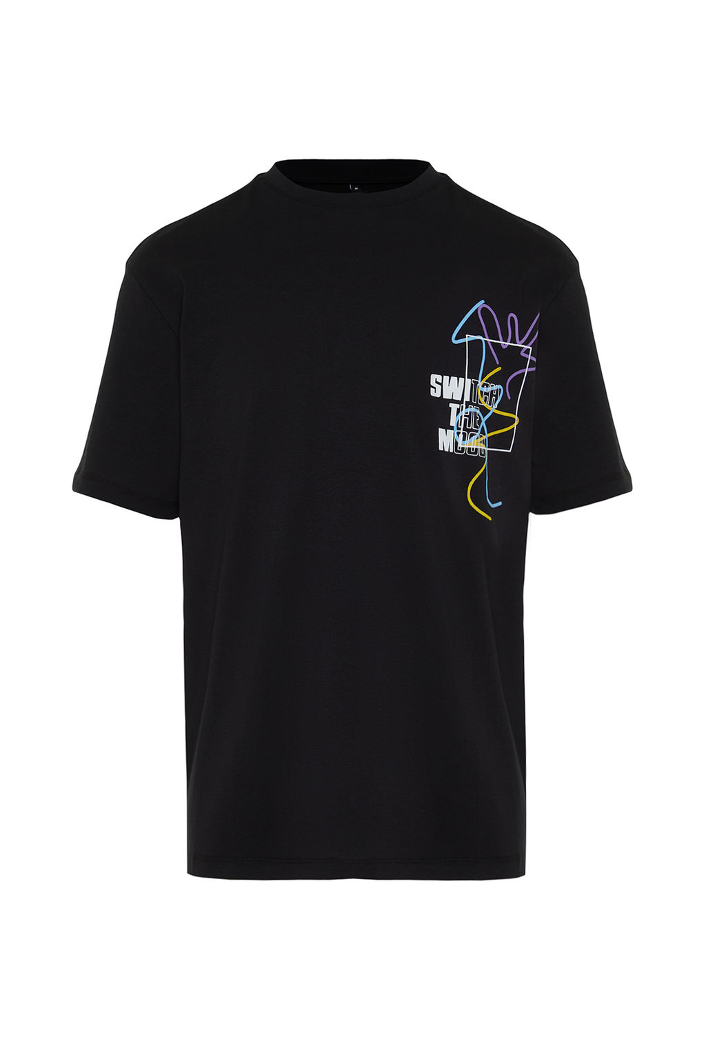 TRENDYOL MAN Siyah Oversize/Genis Kesim Yaz? Bask?l? %100 Pamuklu T-Shirt TMNSS21TS3438 - Trendyolmilla фото 13