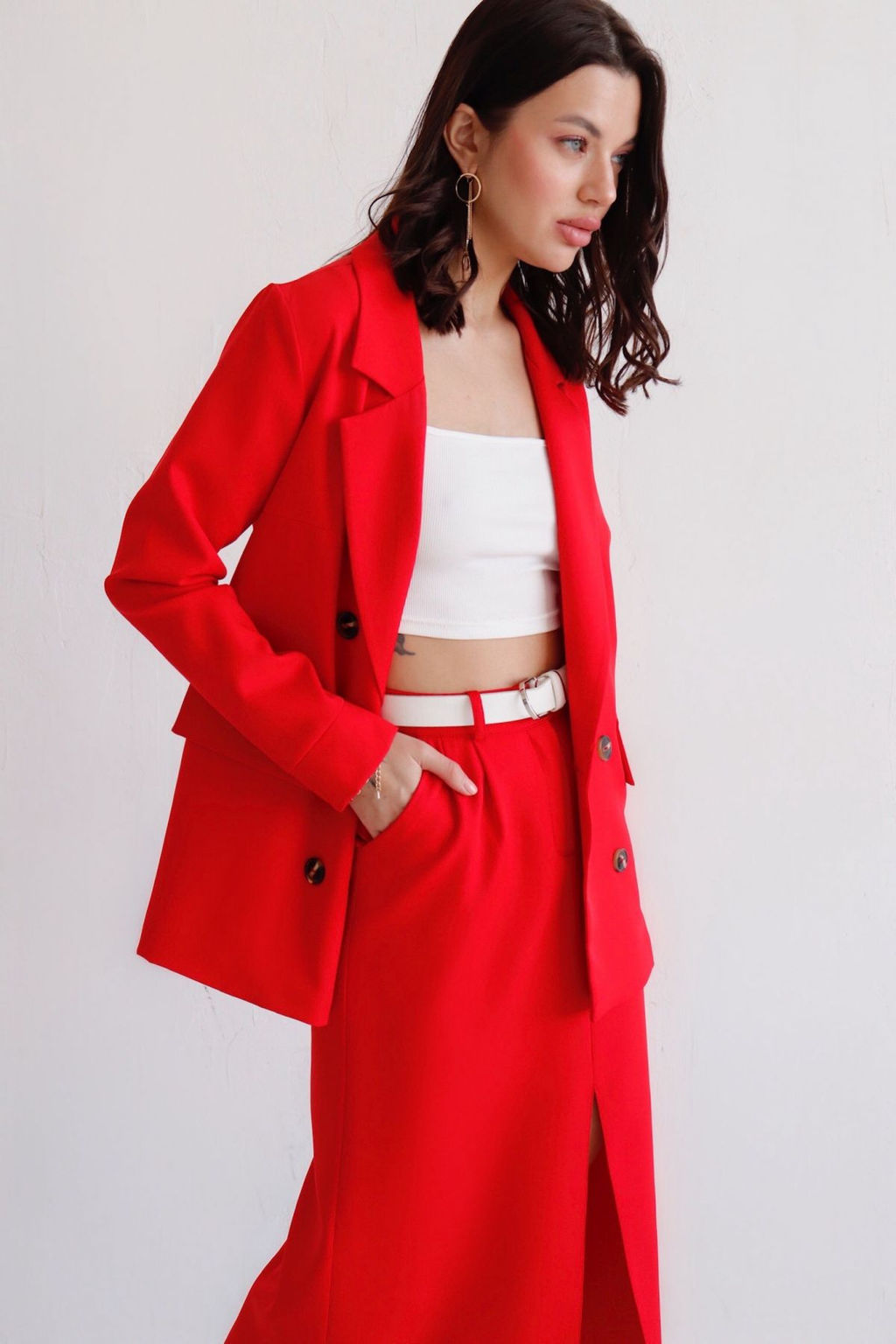 12157 Юбка миди-макси красная - Martichelli фото 4