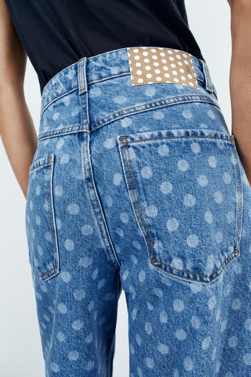 JEANS Z1975 CULOTTE TIRO ALTO LUNARES / Azul medio - Zara фото 7
