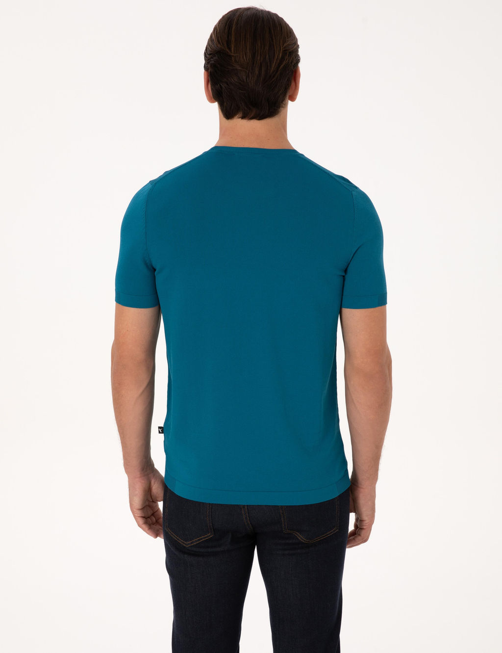 Petrol Mavisi Slim Fit Bisiklet Yaka Triko T-shirt - Cacharel фото 5