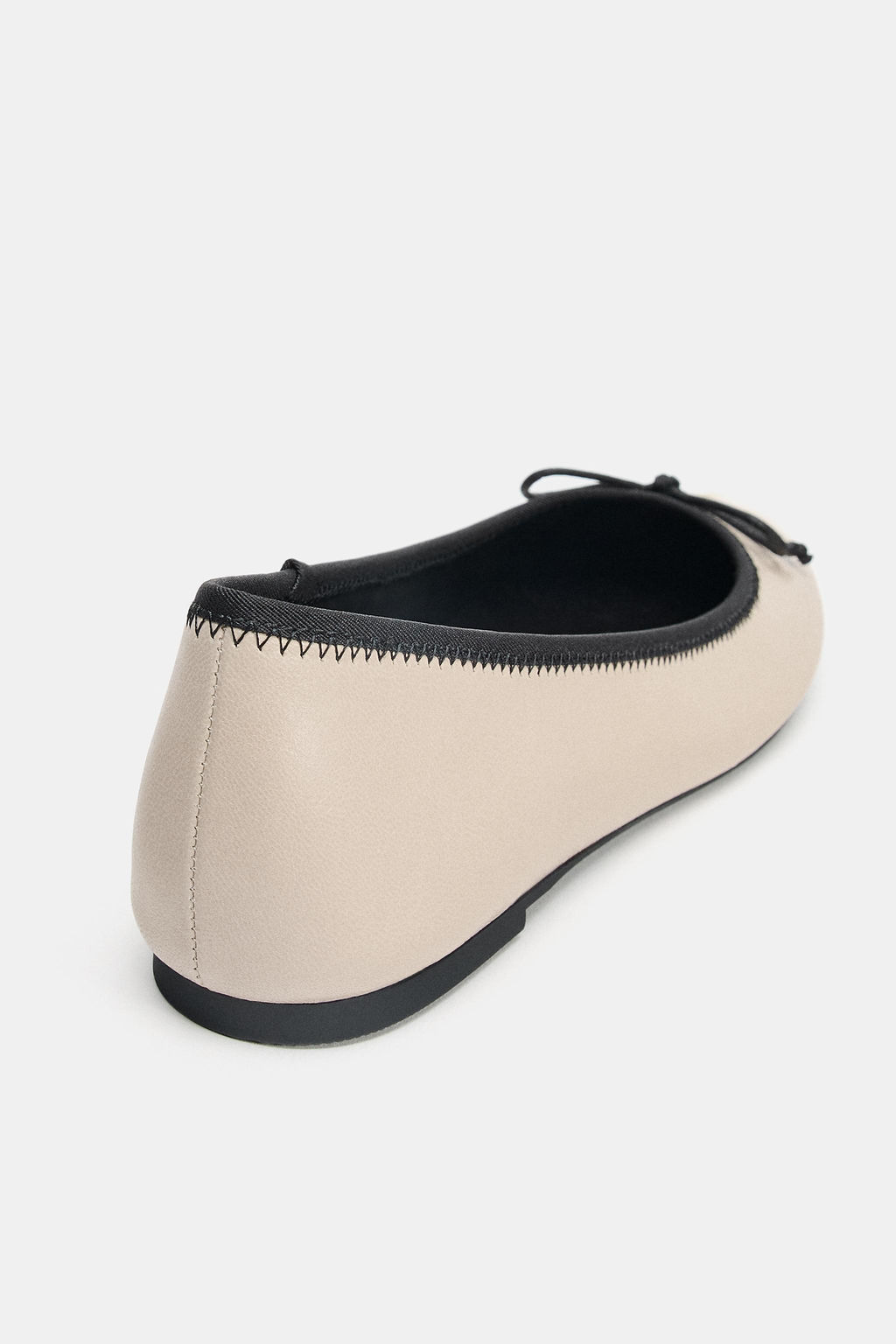 CONTRAST LEATHER BALLET FLATS - Zara фото 16