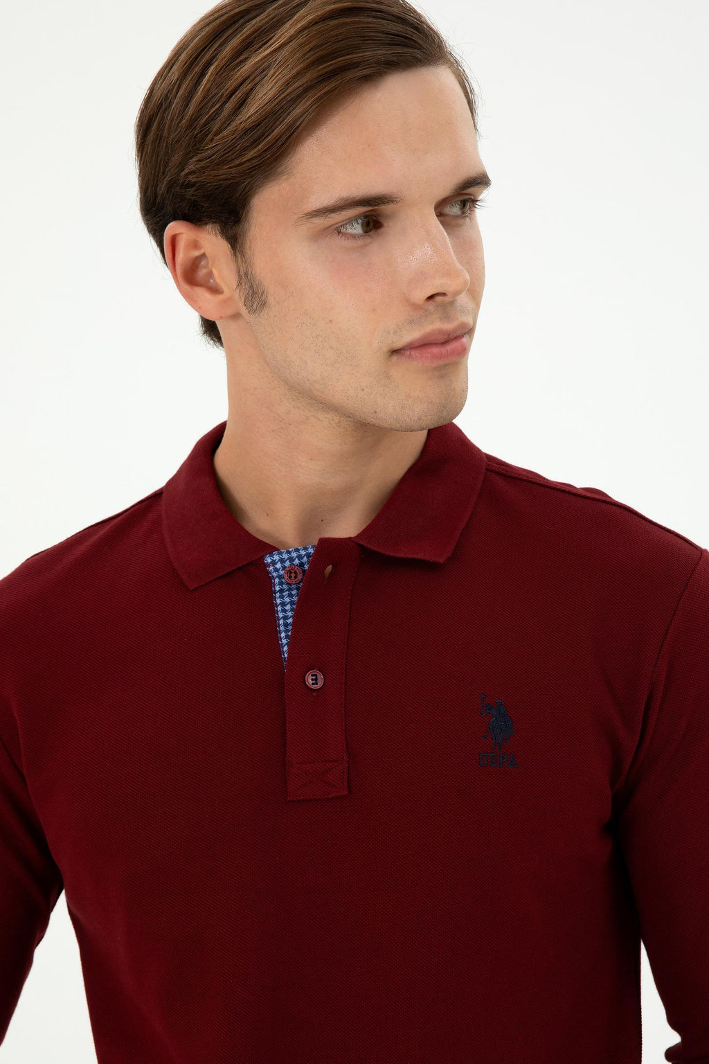 Мужской бордово-красный базовый свитшот - U.s. polo assn фото 2