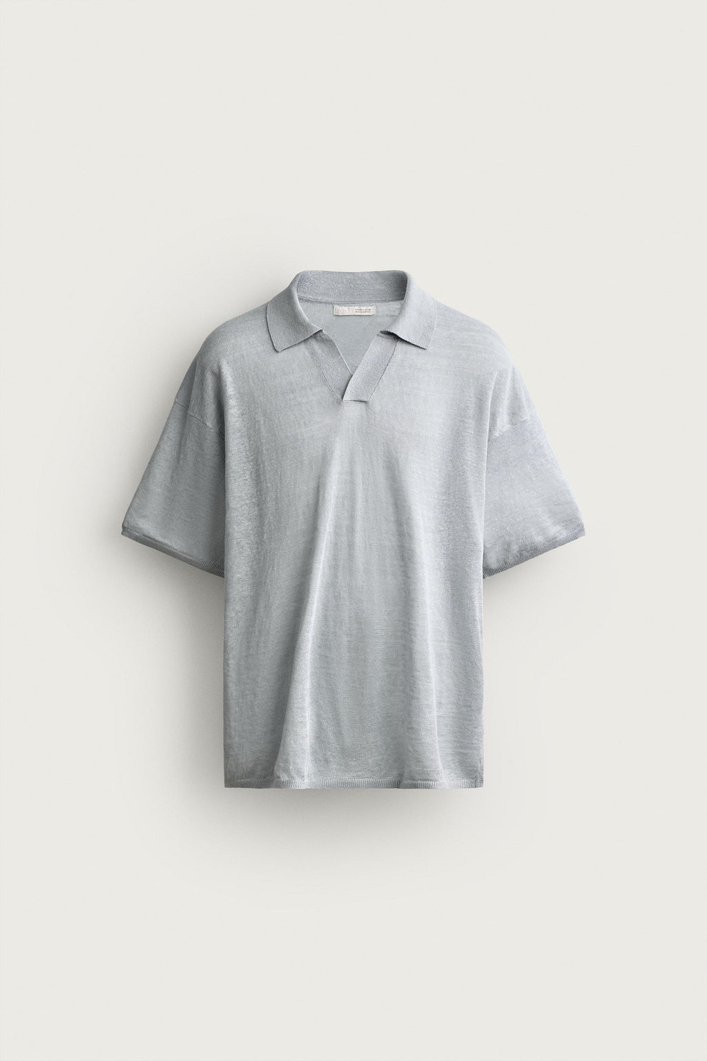 POLO PUNTO RELAXED FIT 100% LINO / Azul pastel - Zara фото 7