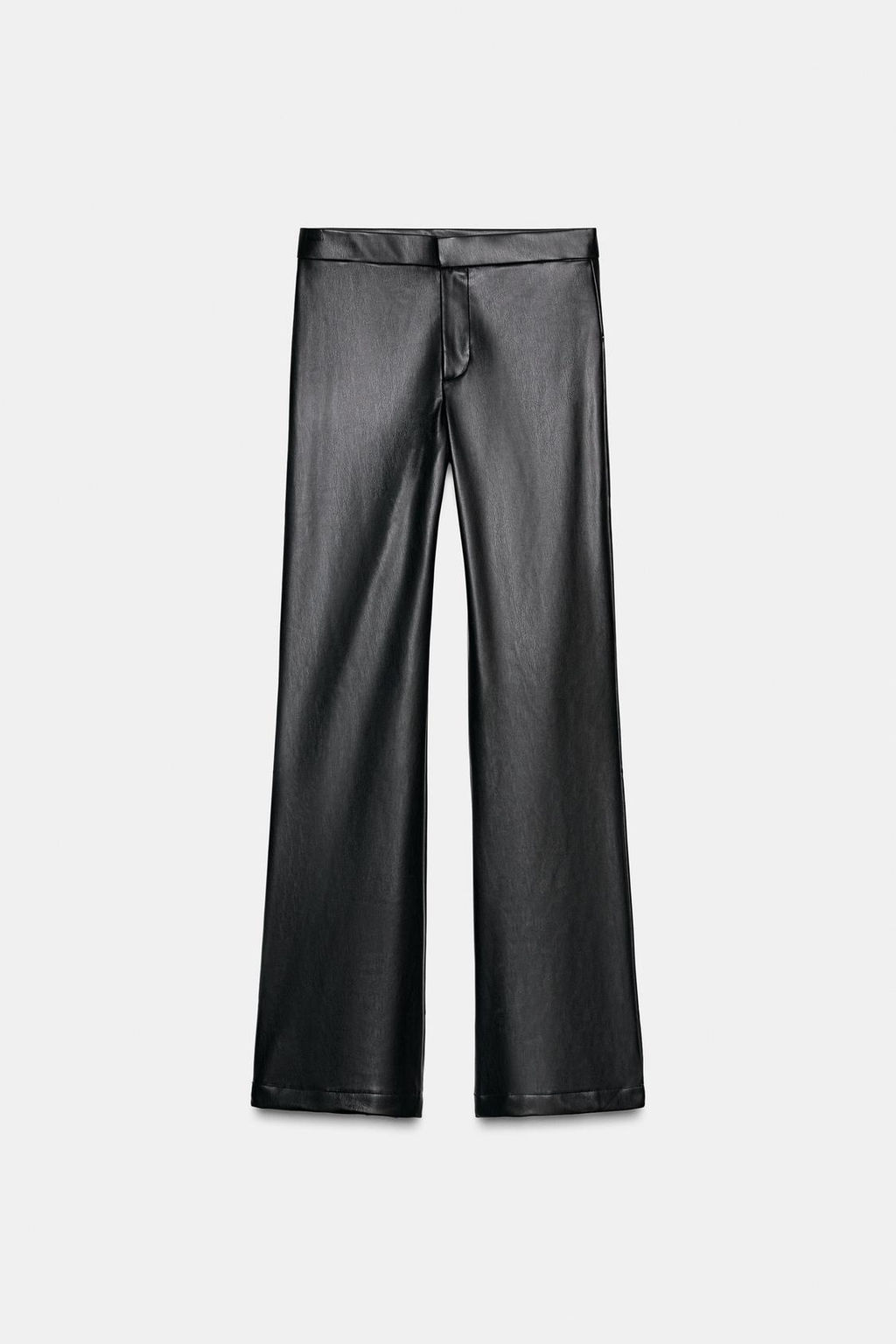 FAUX LEATHER FLARE TROUSERS - Zara фото 10