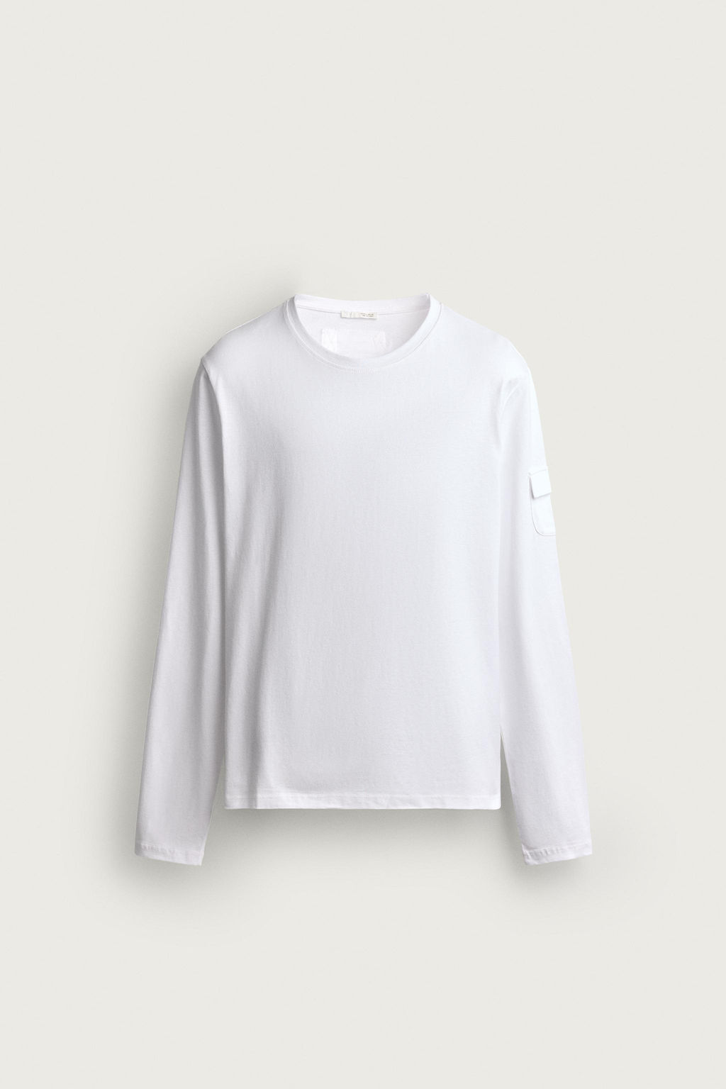 CAMISETA MANGA LARGA BOLSILLO / Blanco - Zara фото 7