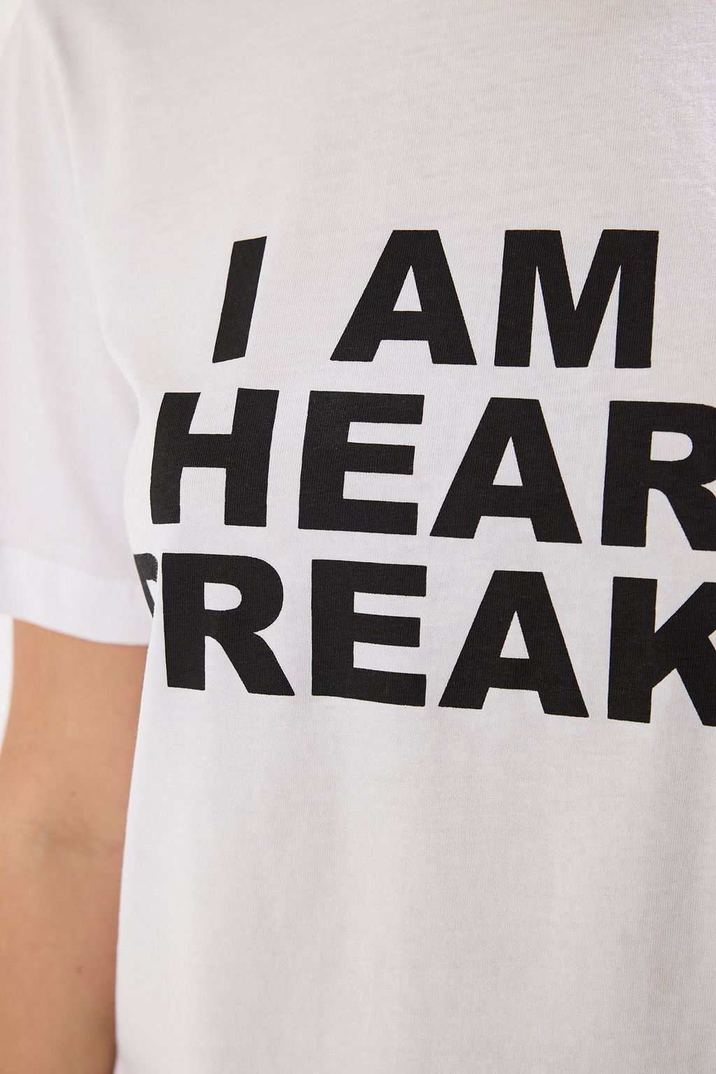 TRENDYOLMILLA Beyaz %100 Pamuk Regular/Normal Kal?p Slogan Bask?l? Orme T-Shirt TWOSS25TS00050 фото 7