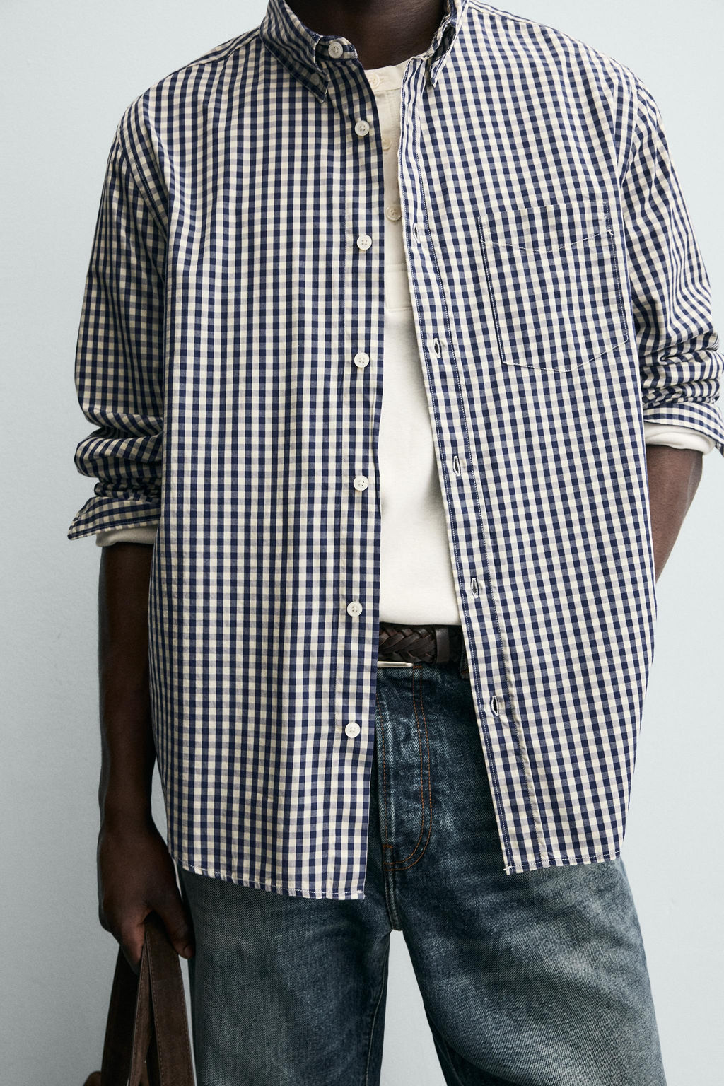 CHECK SHIRT WITH POCKET - Zara фото 6