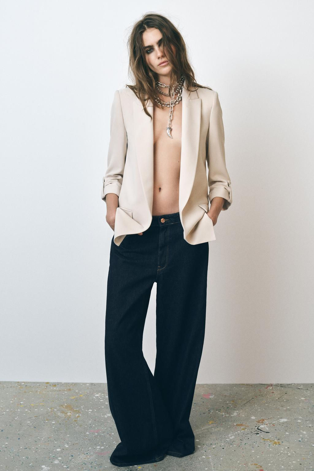 BLAZER WITH ROLLED-UP SLEEVES - Zara фото 7