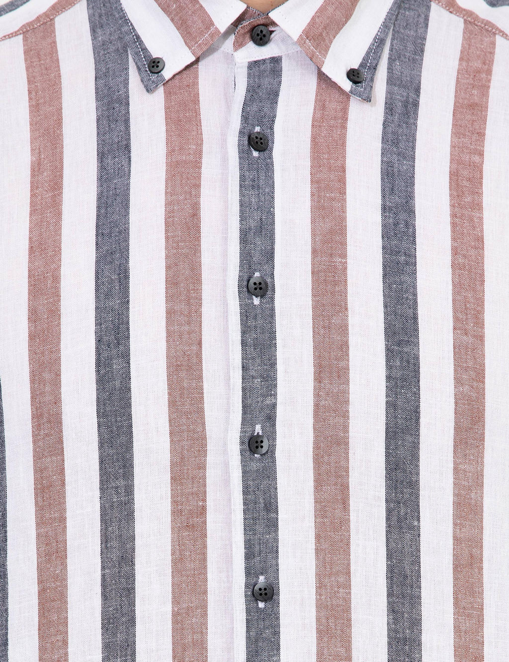 Рубашка узкого кроя с длинным рукавом из смесового льна темно-синего цвета - Cacharel фото 13