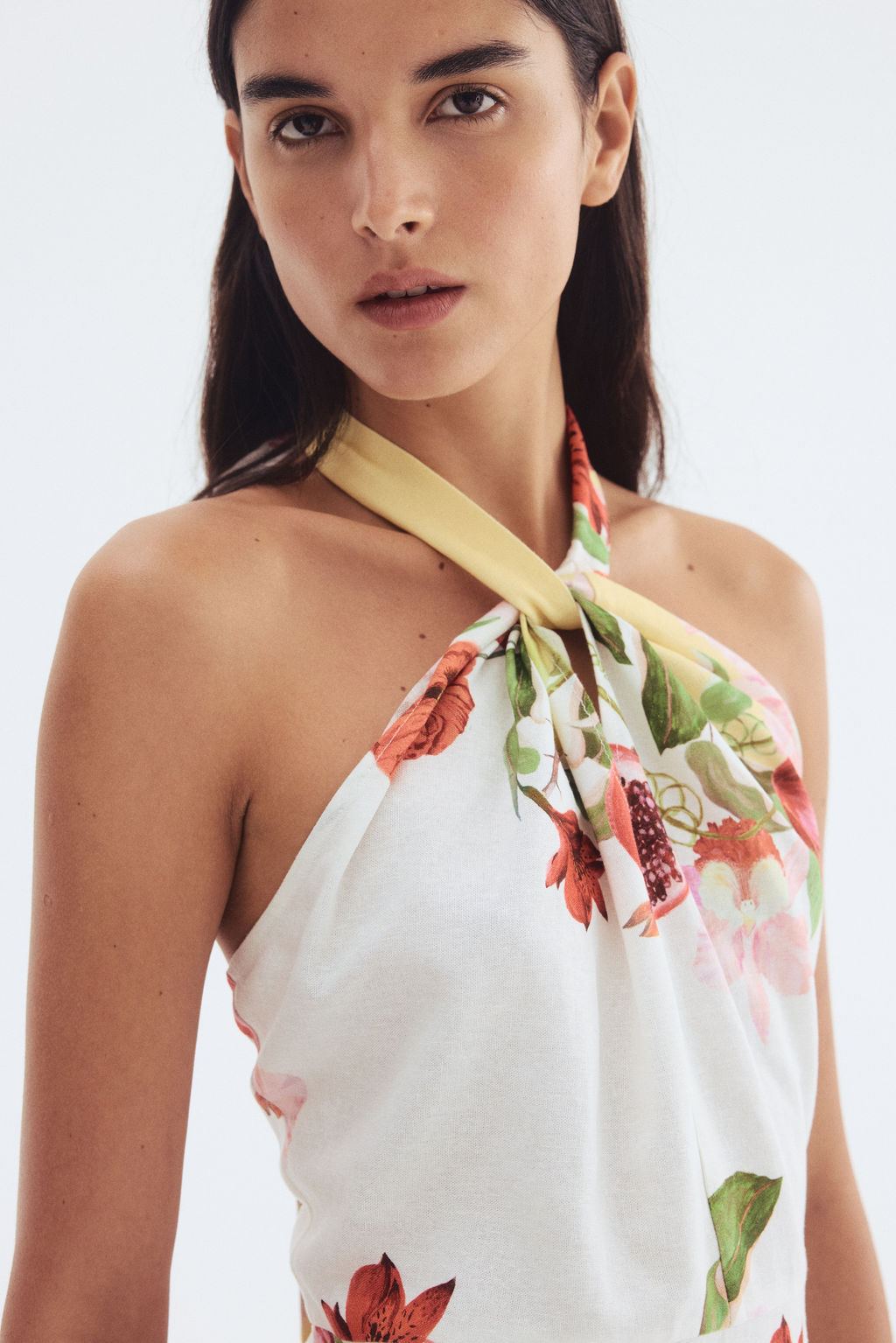 Vestido halter en mezcla de lino - H&m фото 5