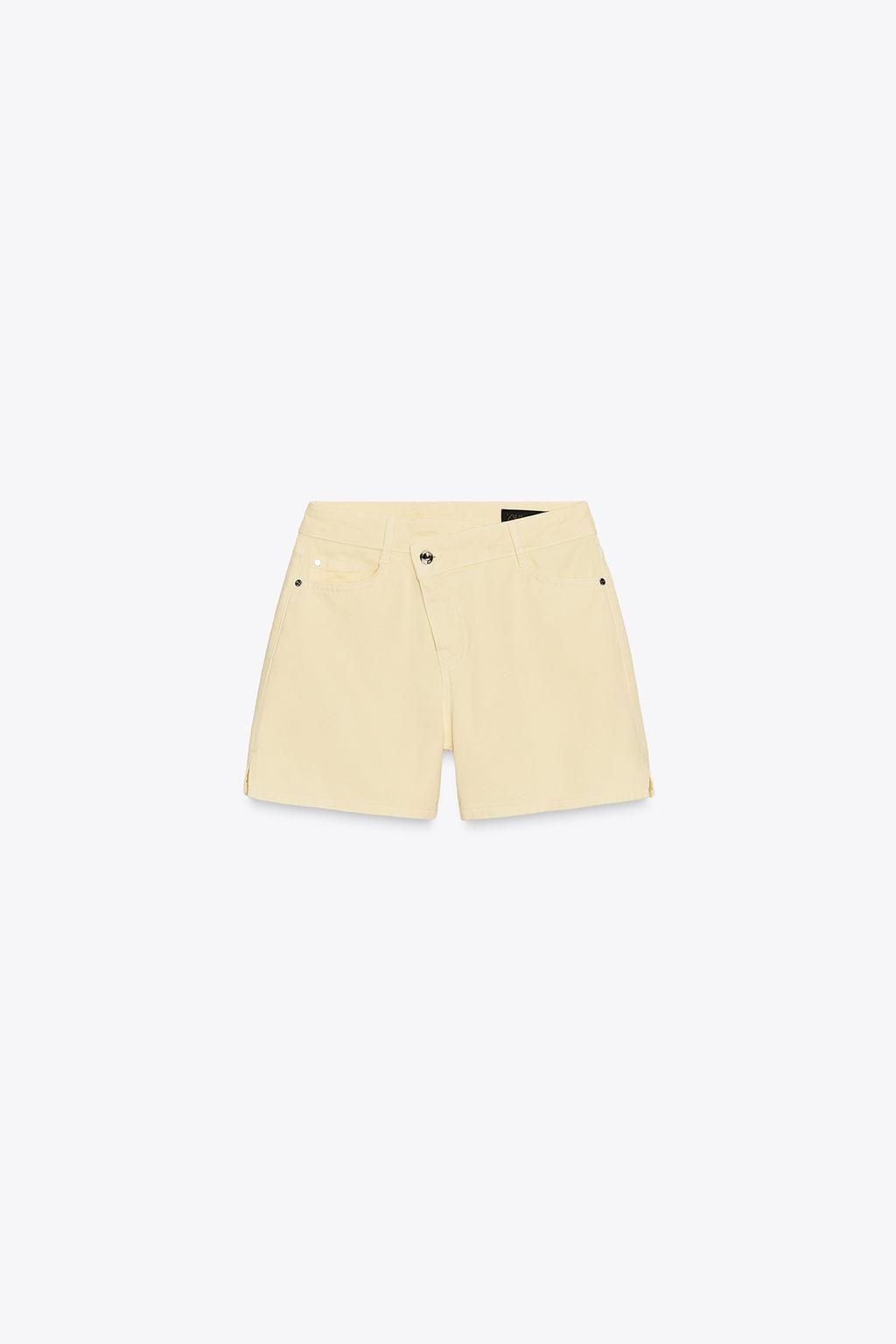 Z1975 HIGH-WAIST CROSSOVER WAIST DENIM SHORTS - Zara фото 11