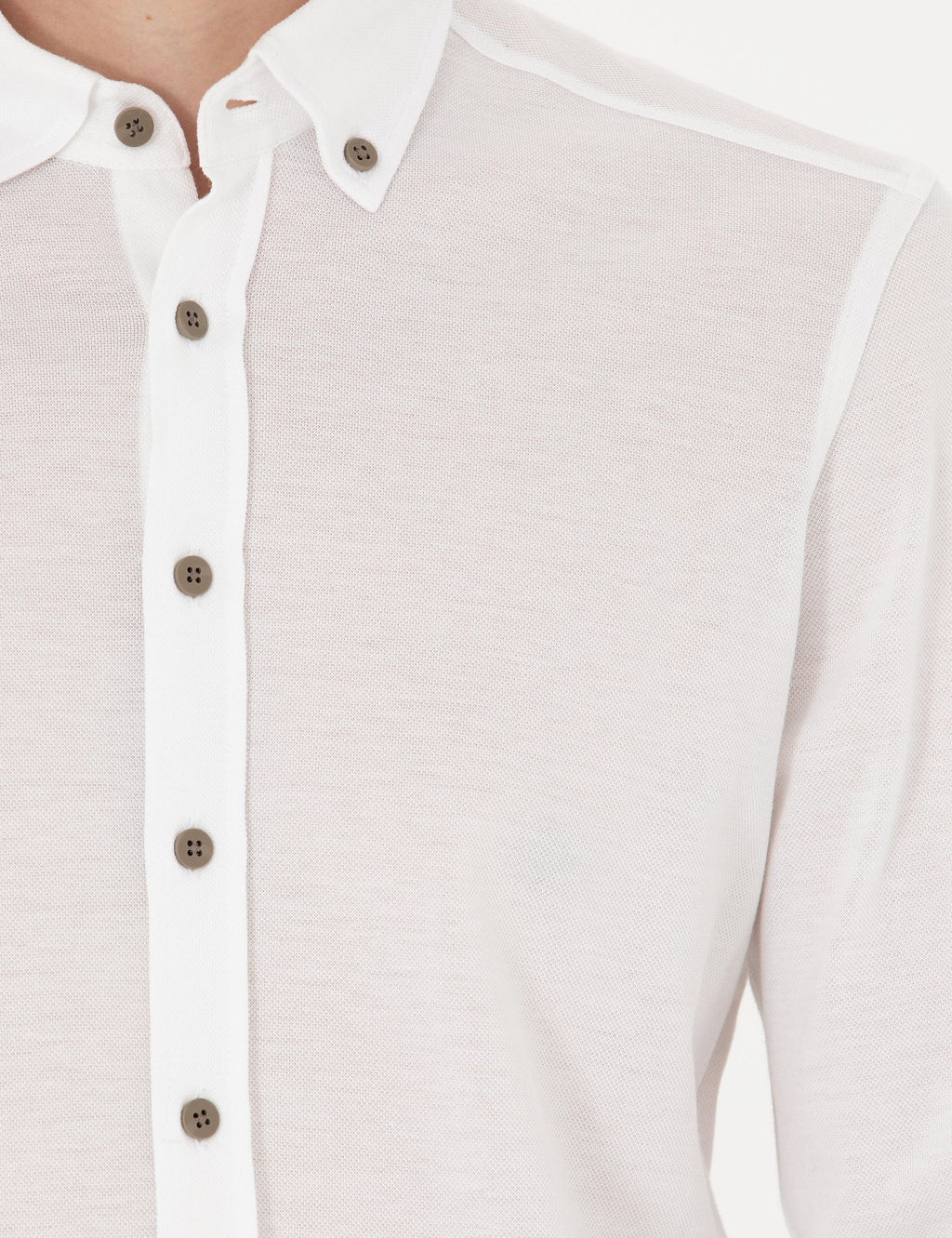 Beyaz Slim Fit Uzun Kollu G_mlek