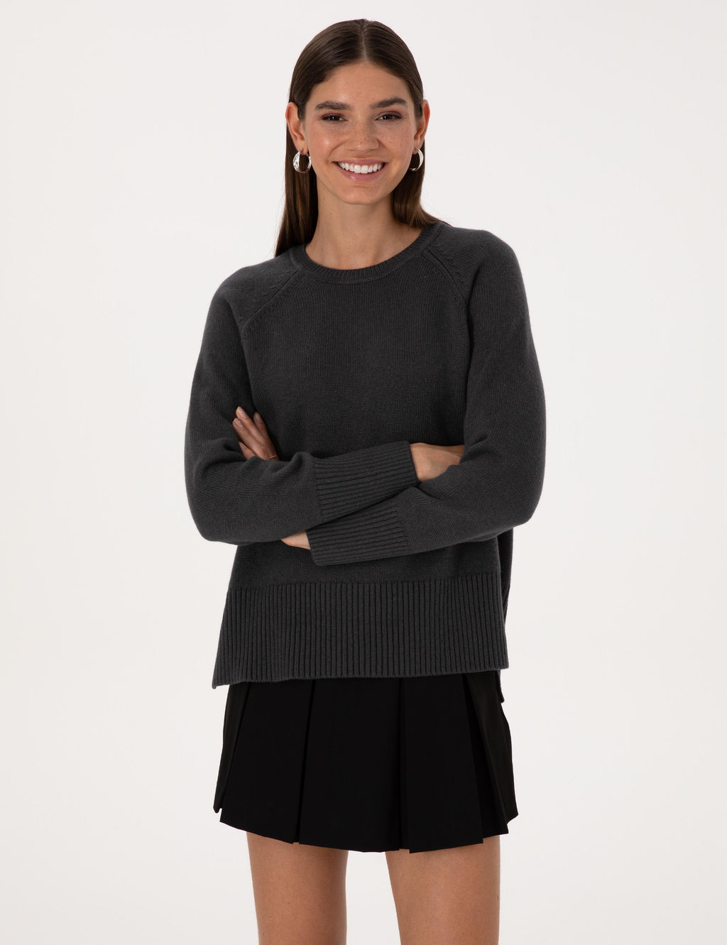 Antrasit Comfort Fit Y_n Kar___ml_ Kazak - Pierre cardin фото 3