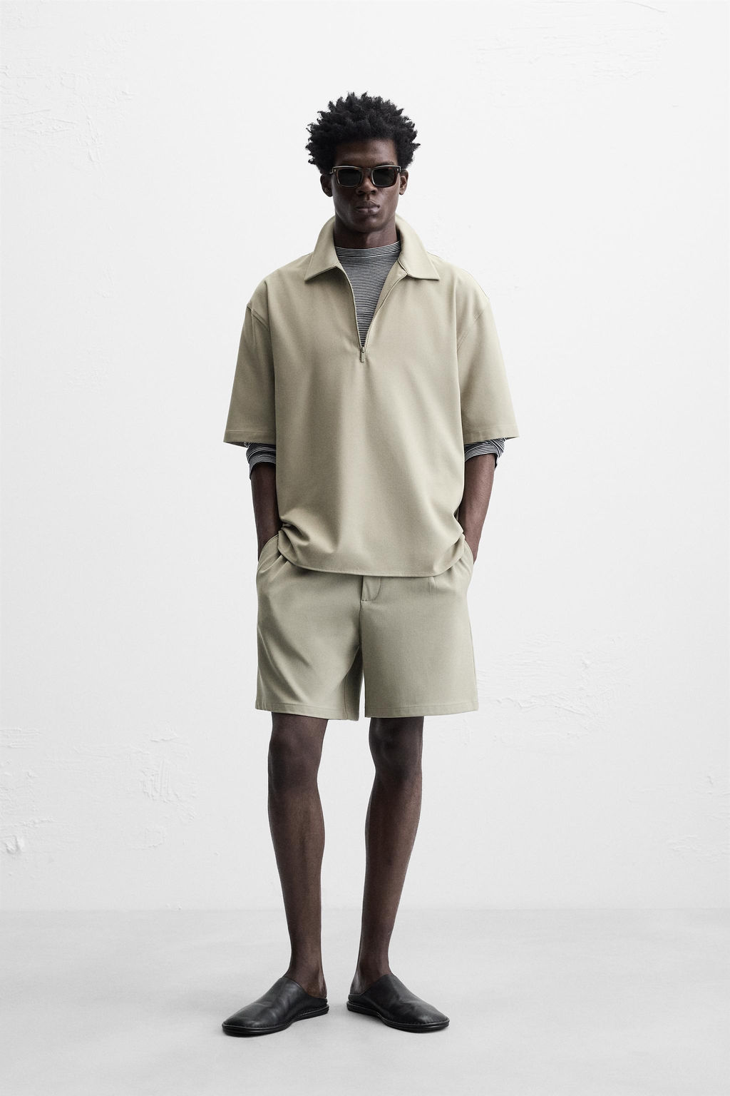 TECHNICAL ZIP-UP POLO SHIRT