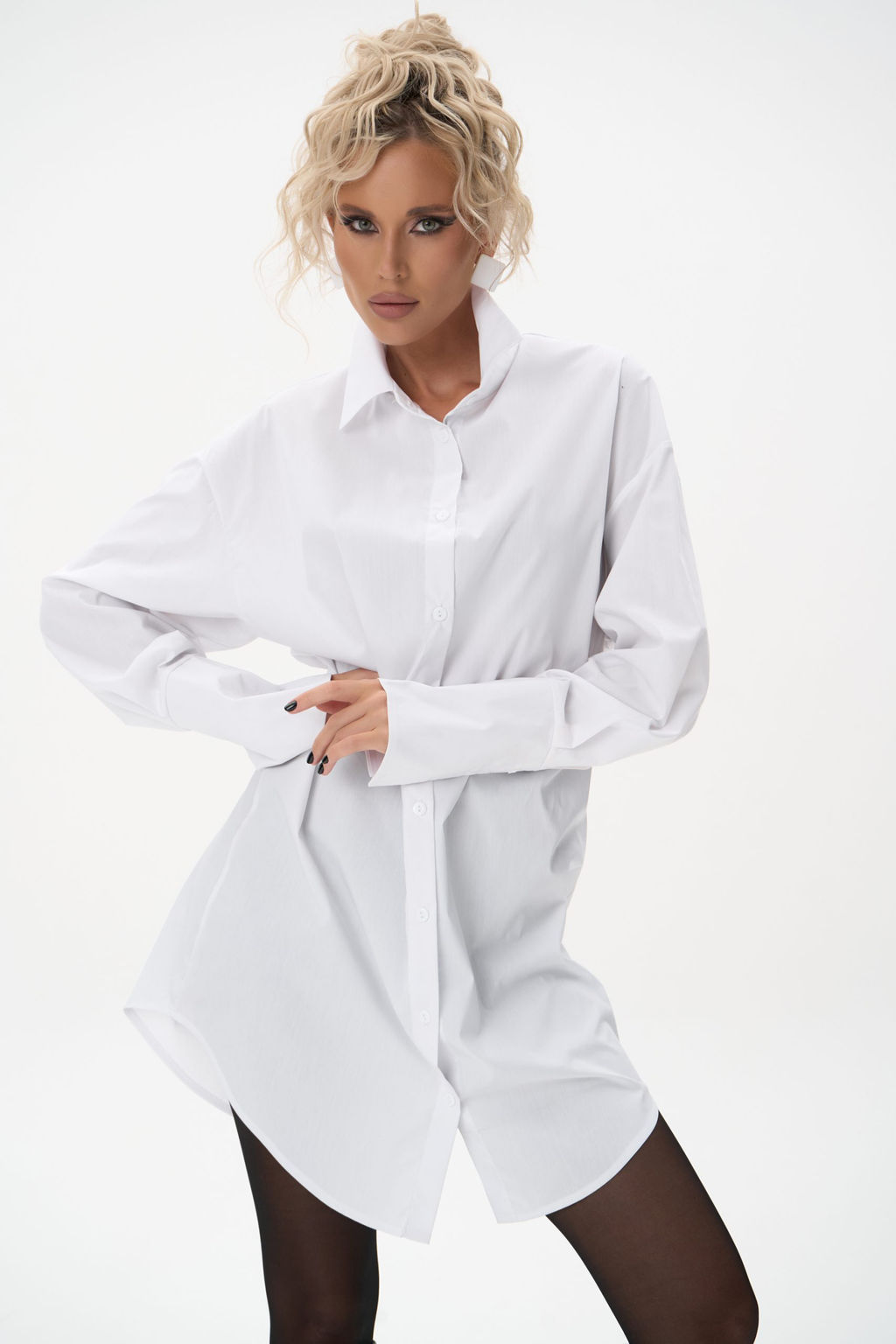 Платье рубашка Пэрис (белый) - Эльза фото 6
