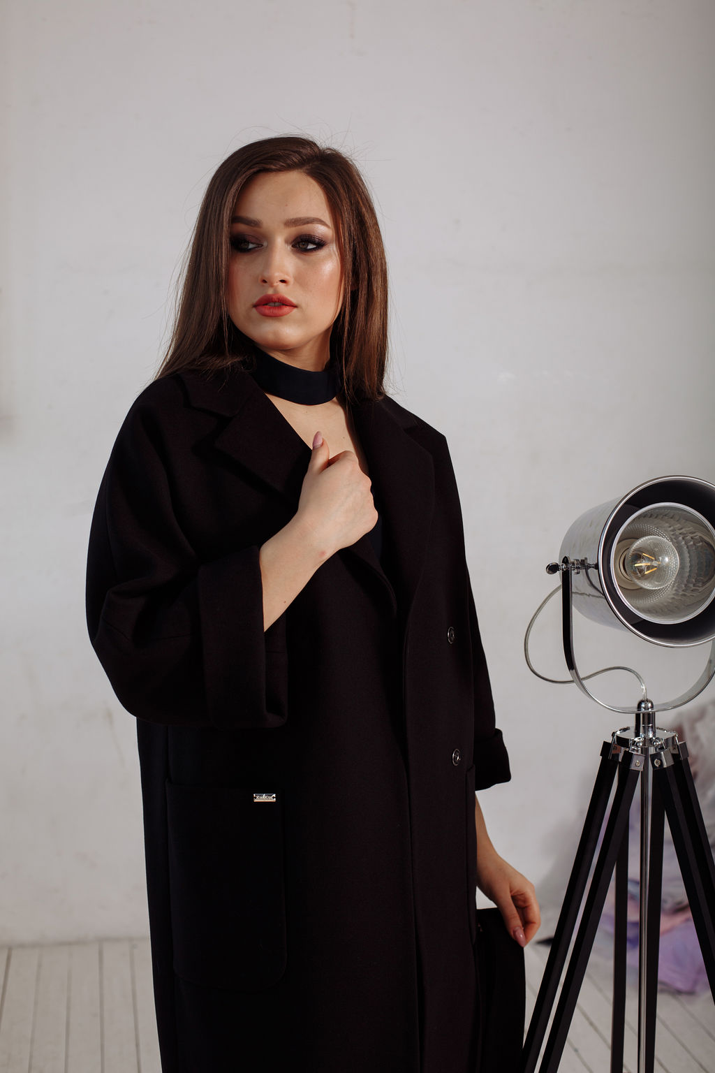 Пальто 20905 (черный/кашемир)